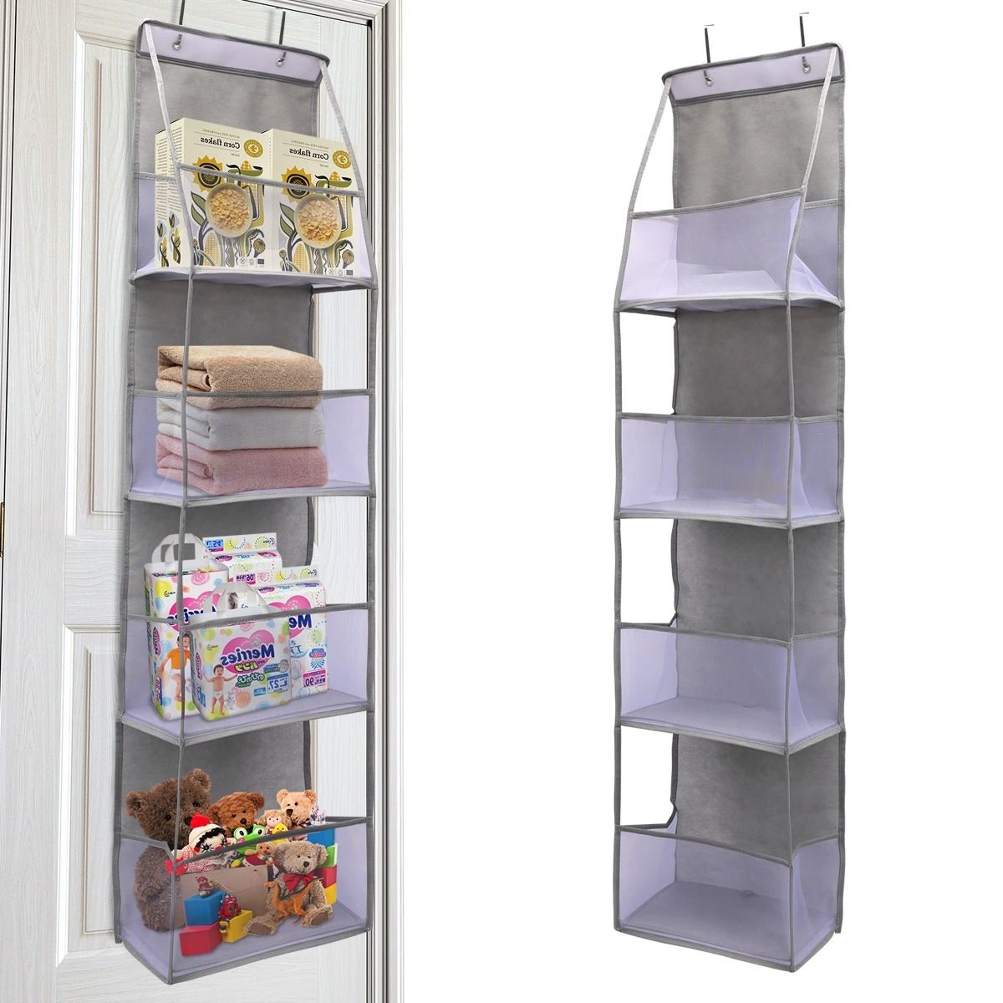 Over The Door Hanging Organizer 4 Layer Or 6 Layer Storage Bag For Cosmetics Bathroom Closet 0