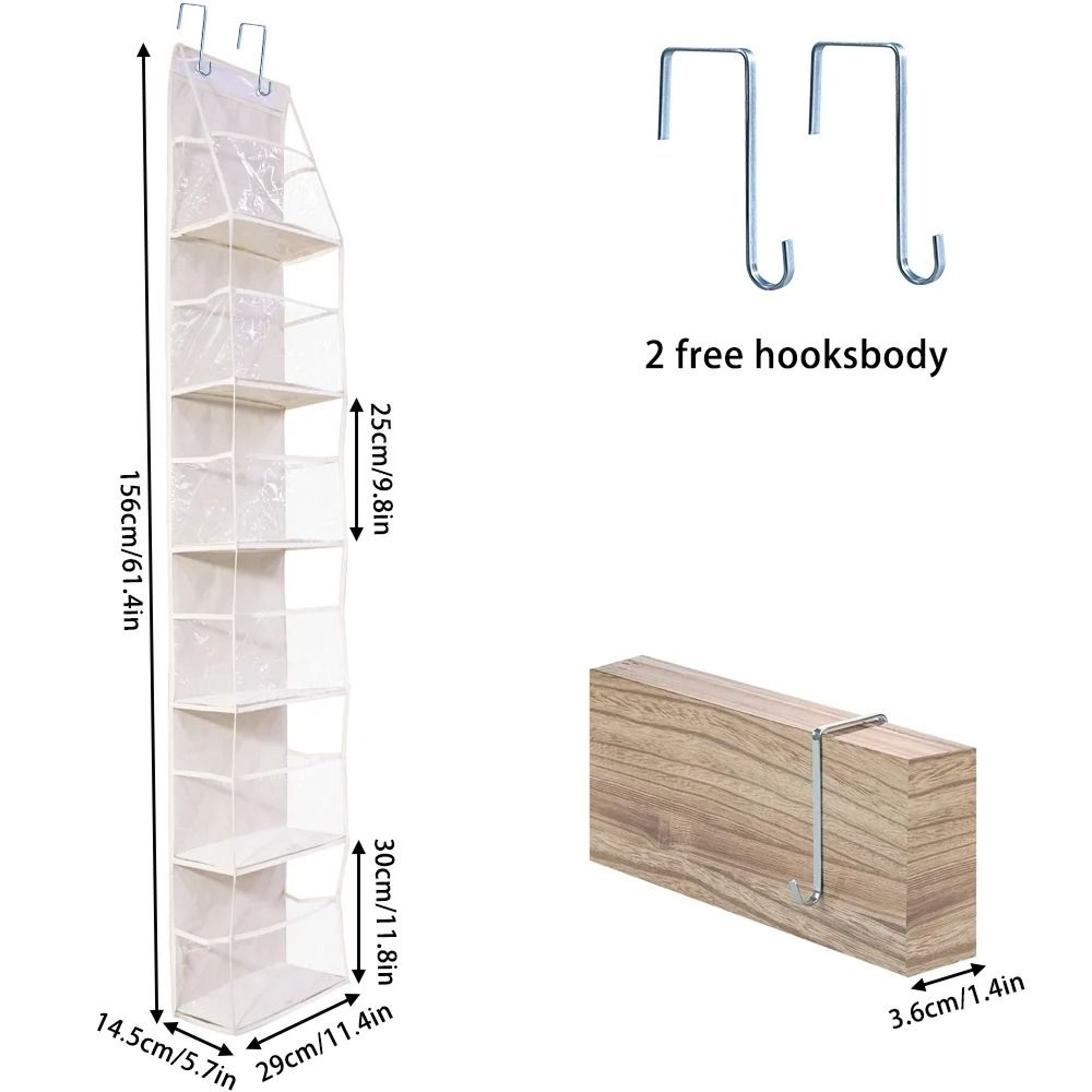 Over The Door Hanging Organizer 4 Layer Or 6 Layer Storage Bag For Cosmetics Bathroom Closet 8