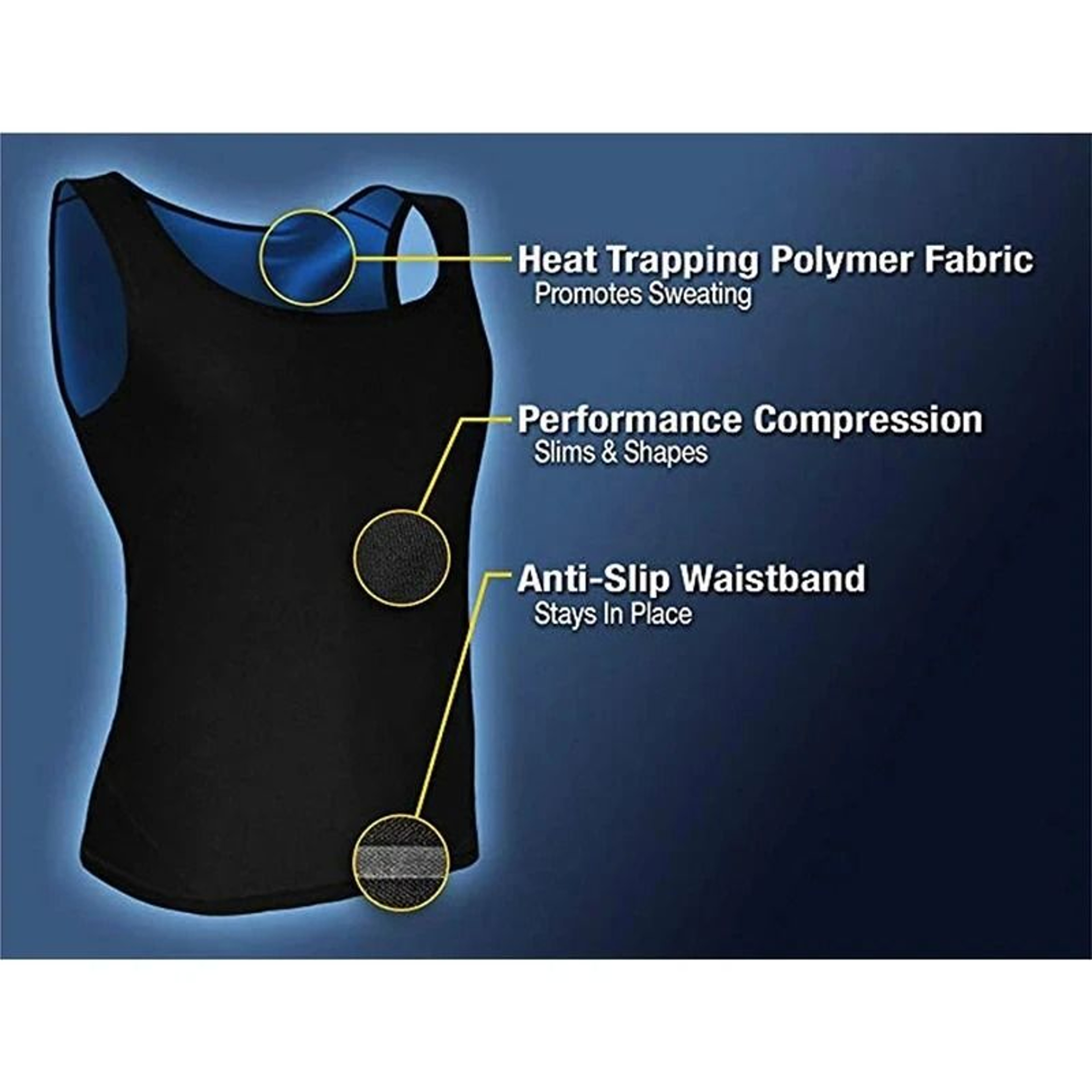Men Sauna Sweat Vest Heat Trapping Slimming Sportswear Workout Compression Tank 2