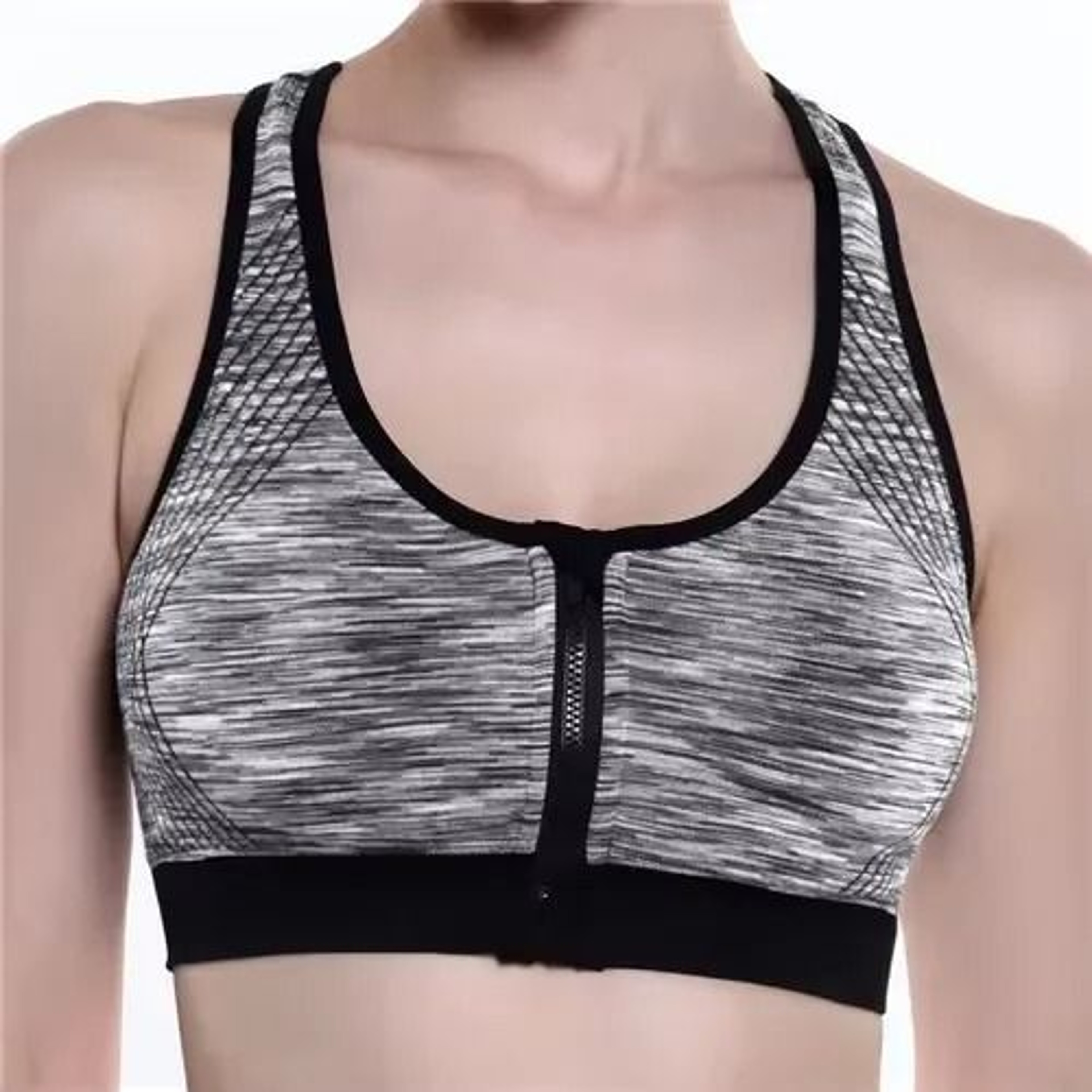 Women Sports Bra Front Zipper Breathable High Impact Yoga Running Vest 7