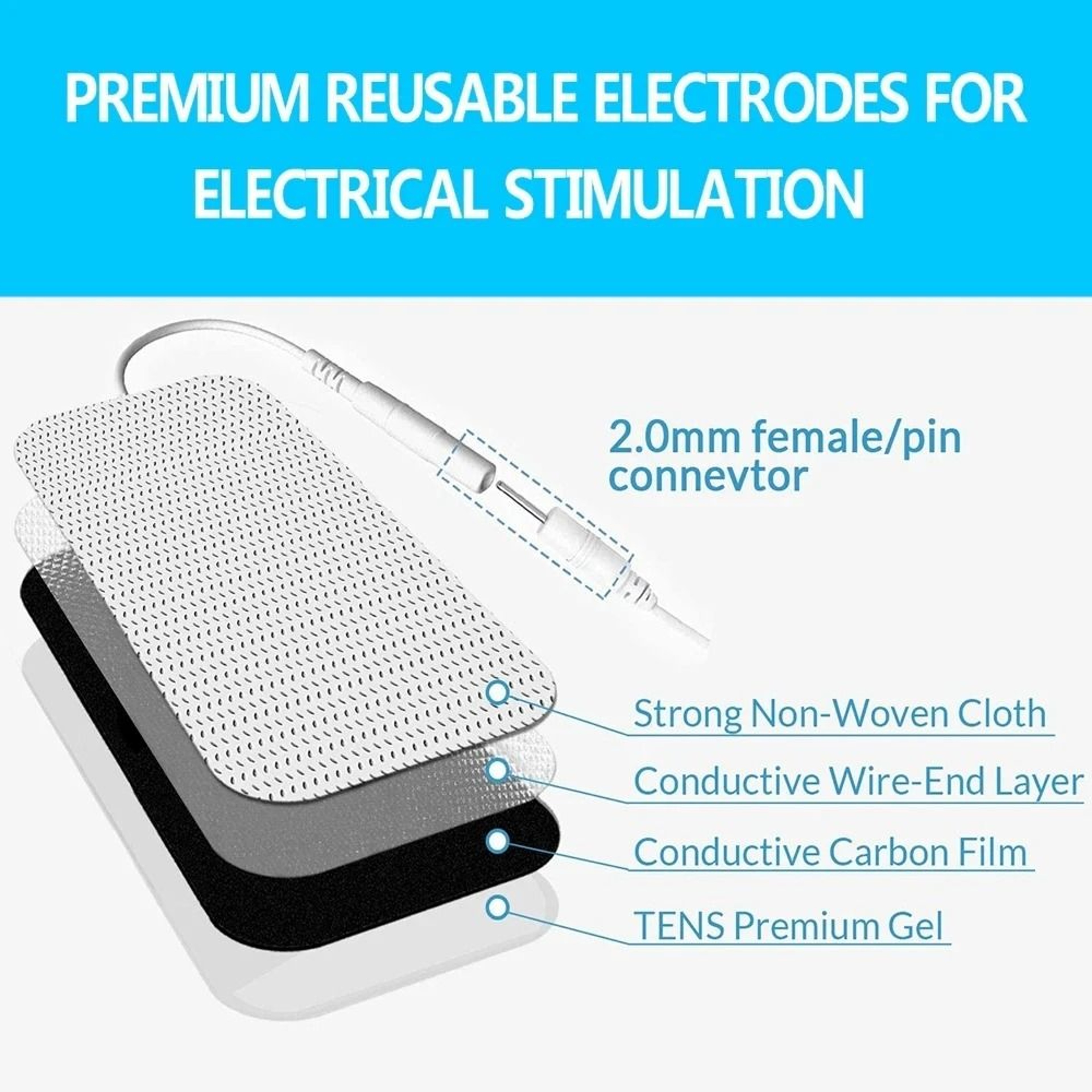 Body Physiotherapy TENS Electrode Pads 10 20 50 PCS Muscle Stimulator Massage Patches 3