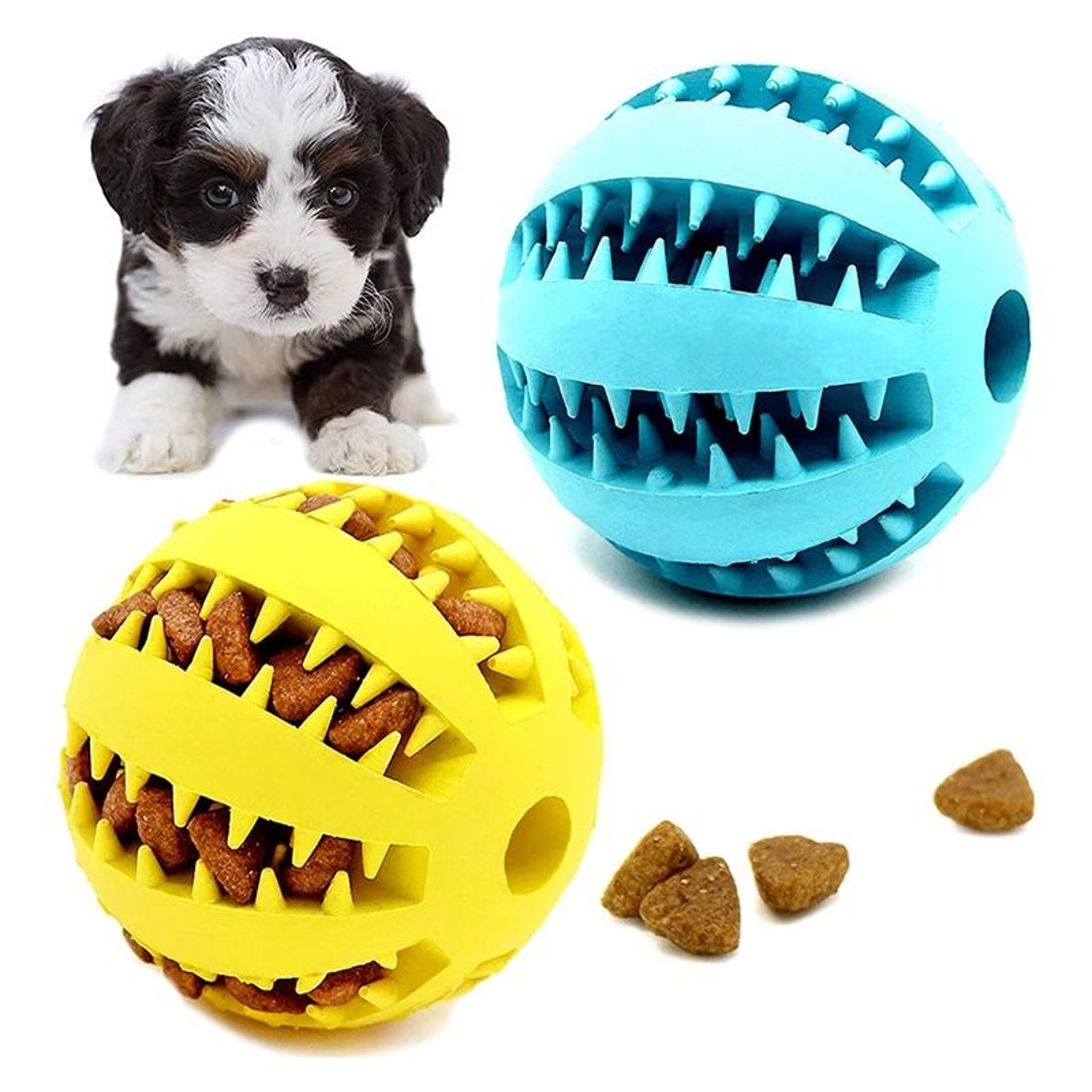 Rubber Dog Ball Toy For Puppy And Large Dogs Tooth Cleaning Chew Ball 0