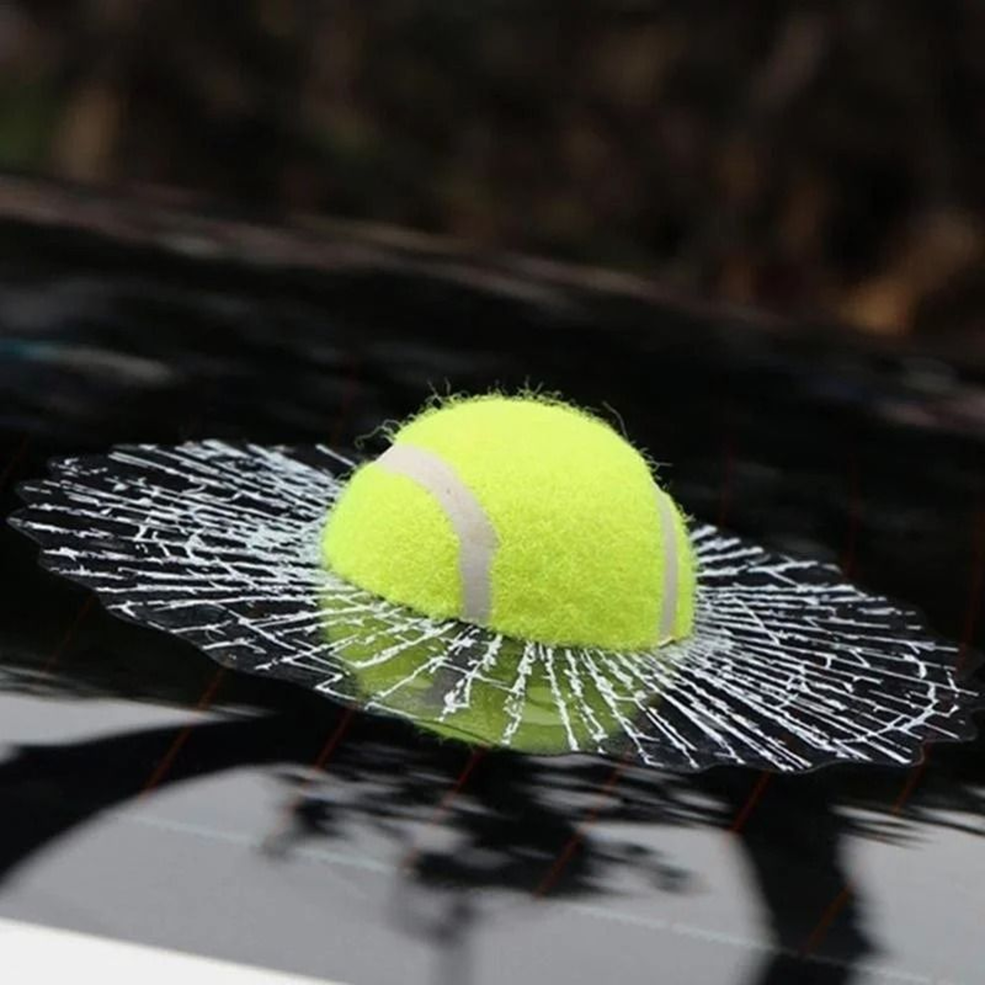 3D Sports Ball Car Window Sticker Broken Glass Decal 2