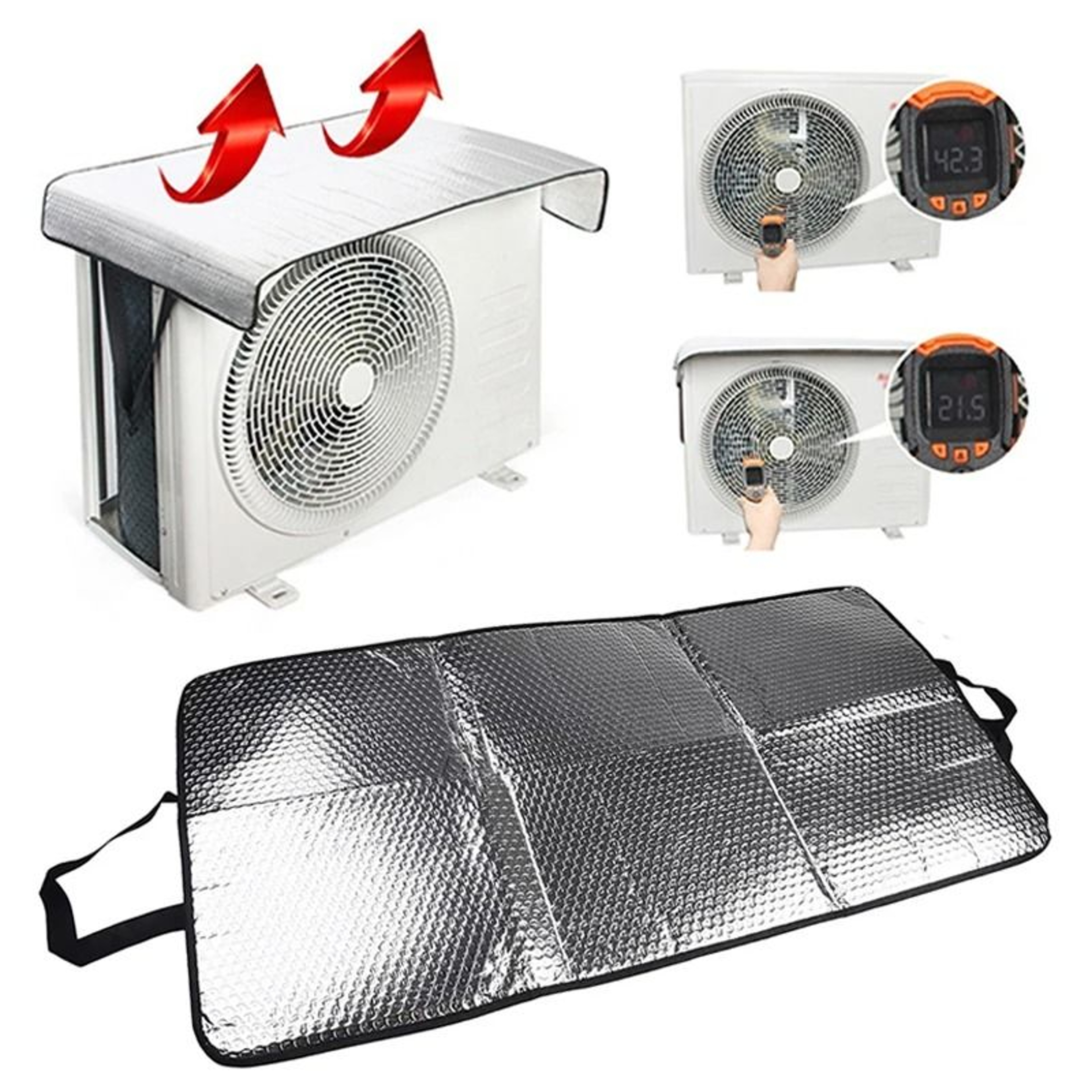 Rainproof Temperature Reducing Air Conditioning Cover Waterproof Sun Proof Heat Insulating Top Prot 0