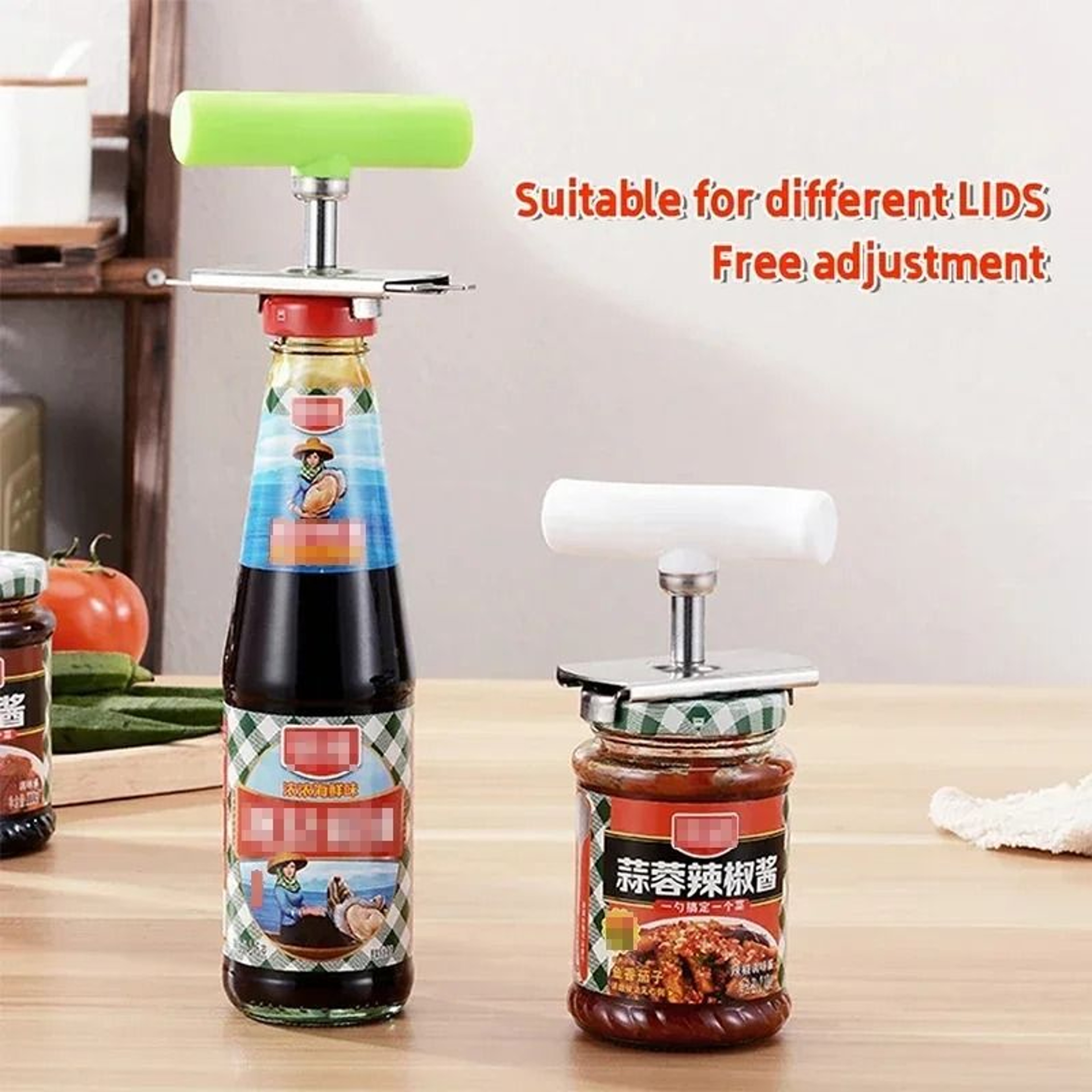 Stainless Steel Adjustable Non Slip Can Jar Bottle Lid Opener Tool 5