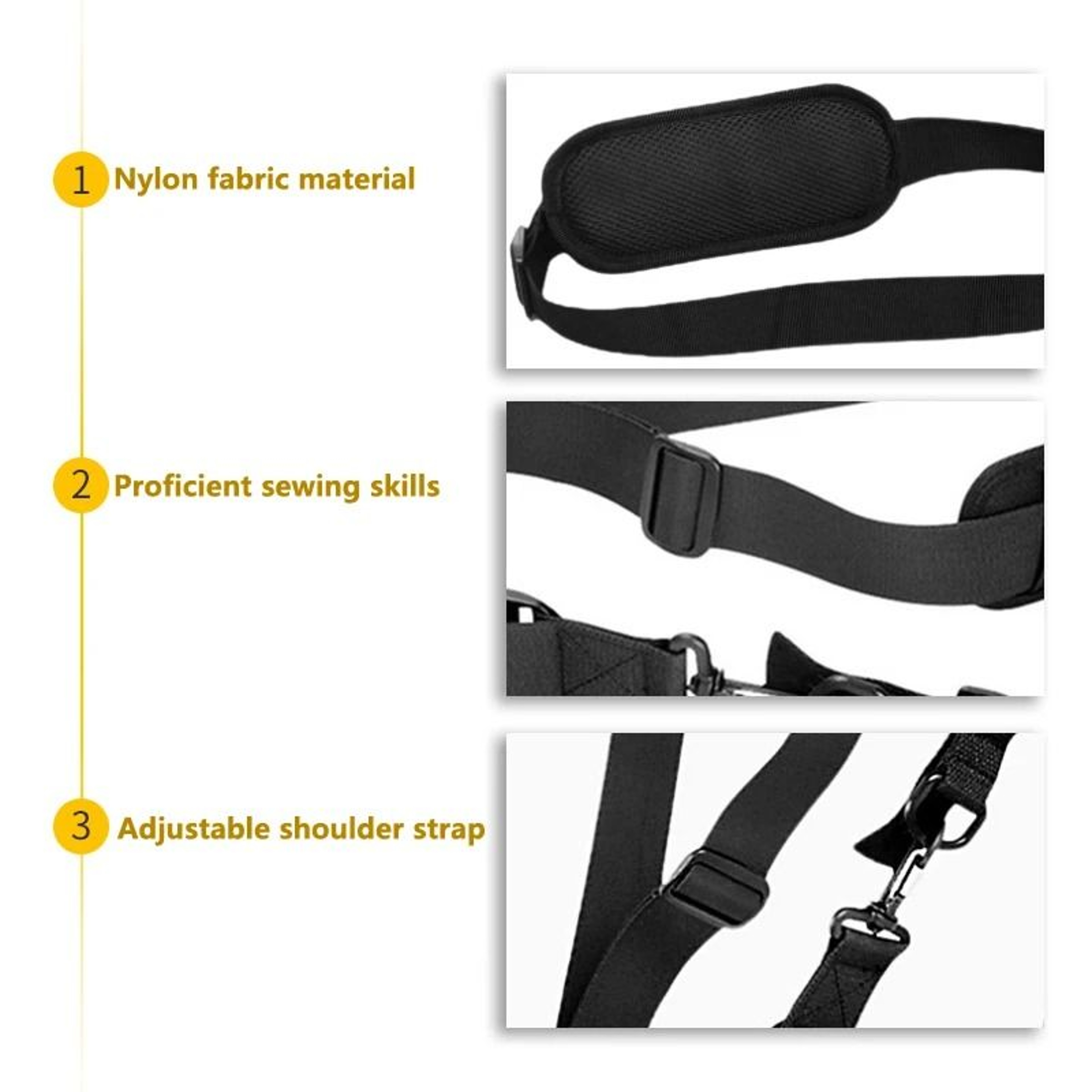 Black Adjustable Nylon Lawn Mower Harness Strap For Brush Cutters 2