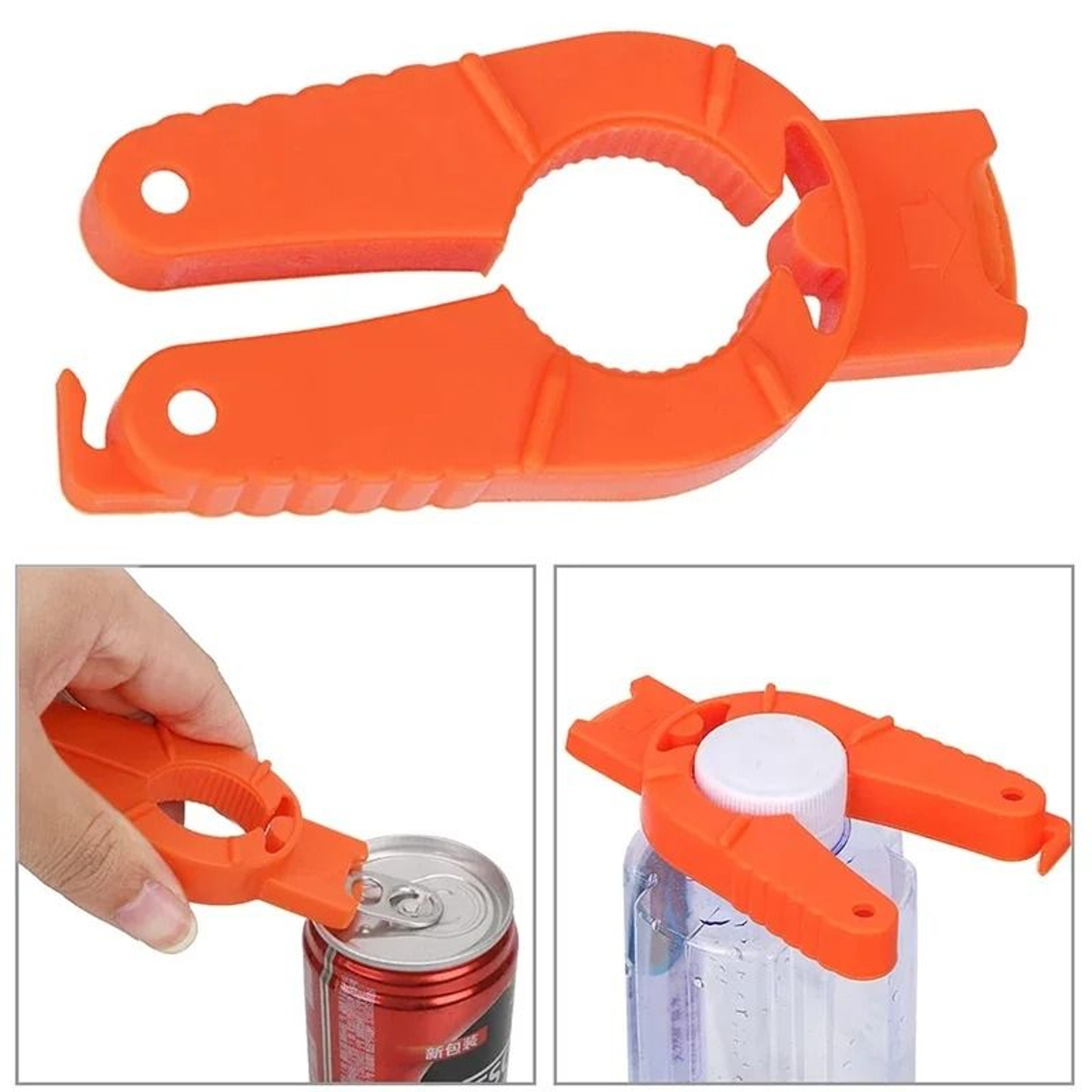 Plastic Multifunction Manual Can Bottle Opener Non Slip Kitchen Gadget 2