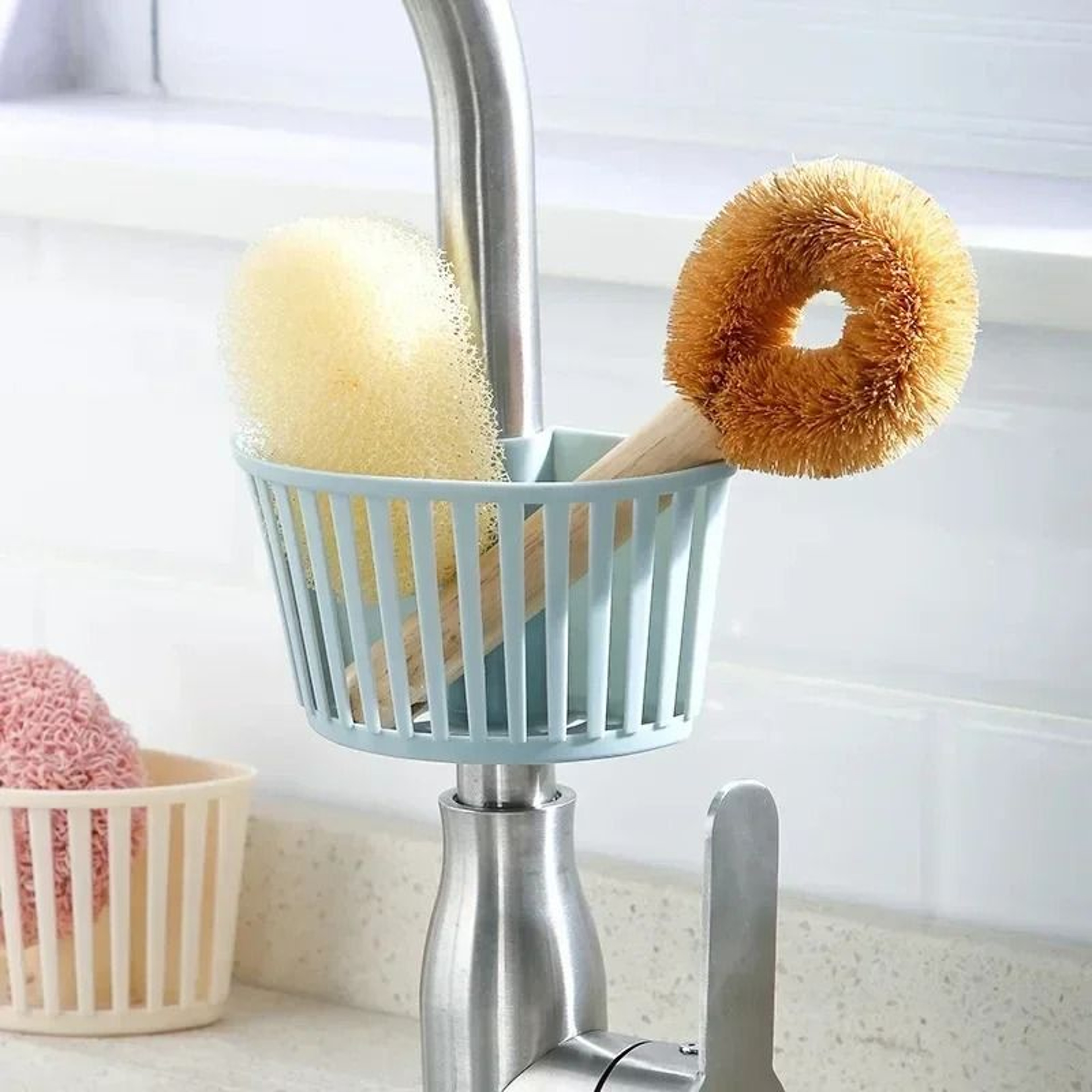 Plastic Hanging Sink Storage Basket Drain Rack 1