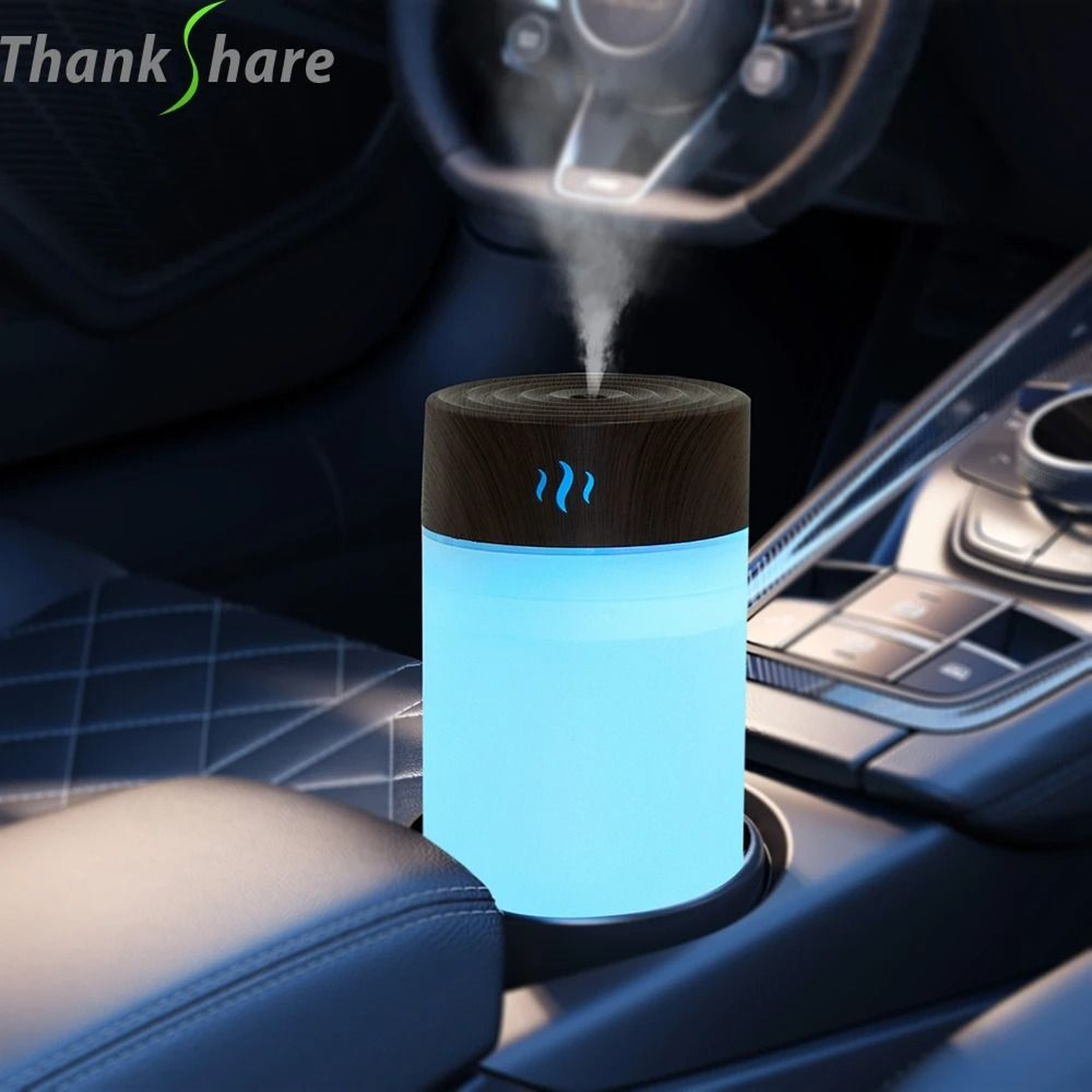 USB Air Humidifier 260ml Wood Grain Aroma Diffuser 3