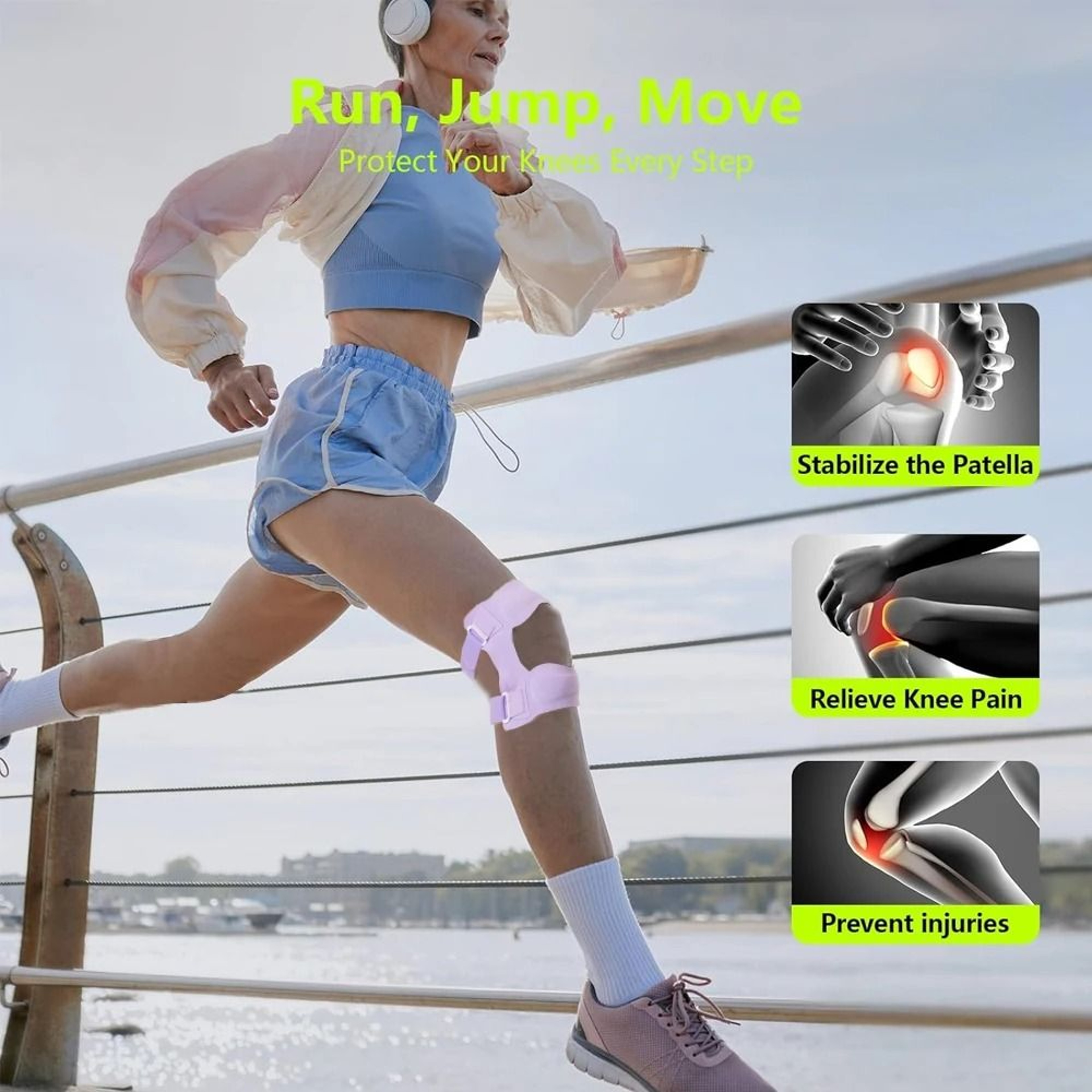 Patella Tendon Knee Strap With Gel Pad And Side Stabilizers 4