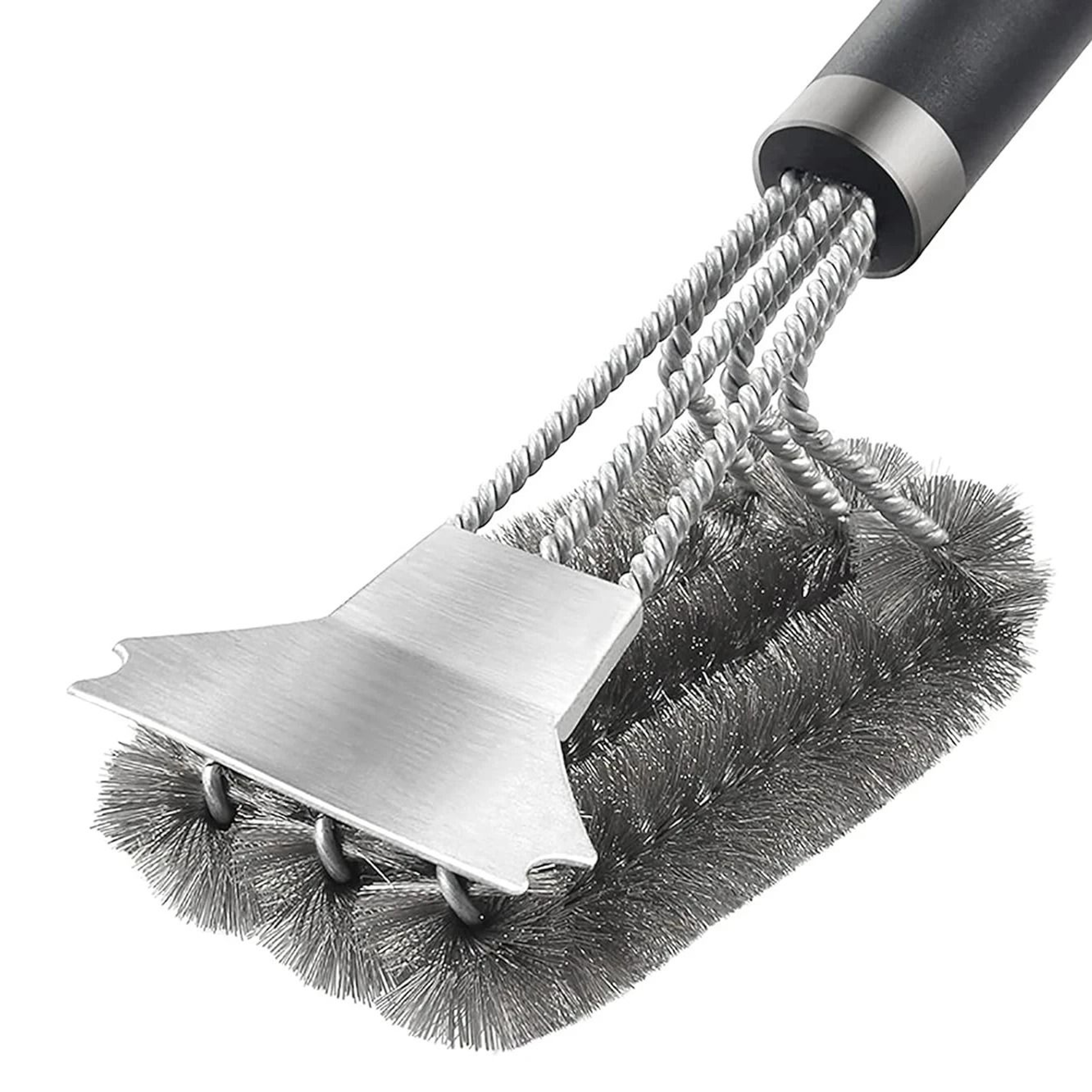 Safe Grill Brush And Scraper With Deluxe Handle Stainless Steel Bristles 6
