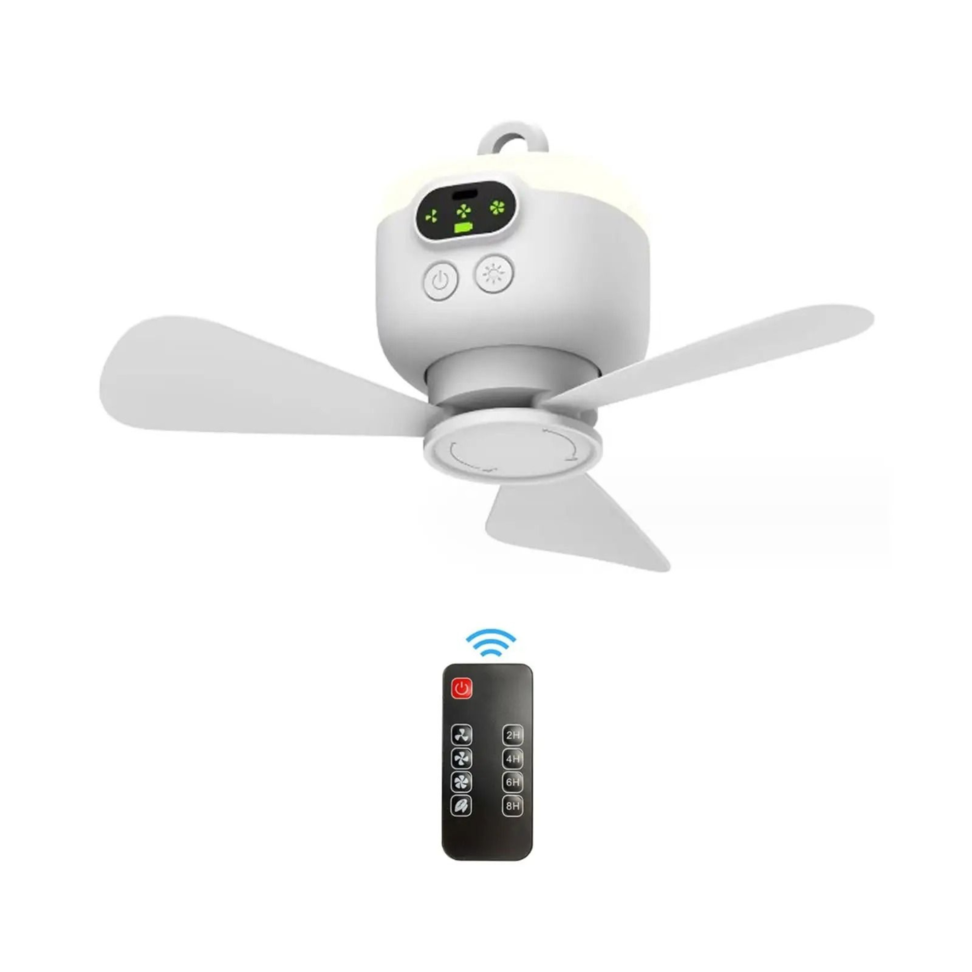 Portable Ceiling Fan 8000mAh Rechargeable Camping Fan With LED Light And Remote Control 6