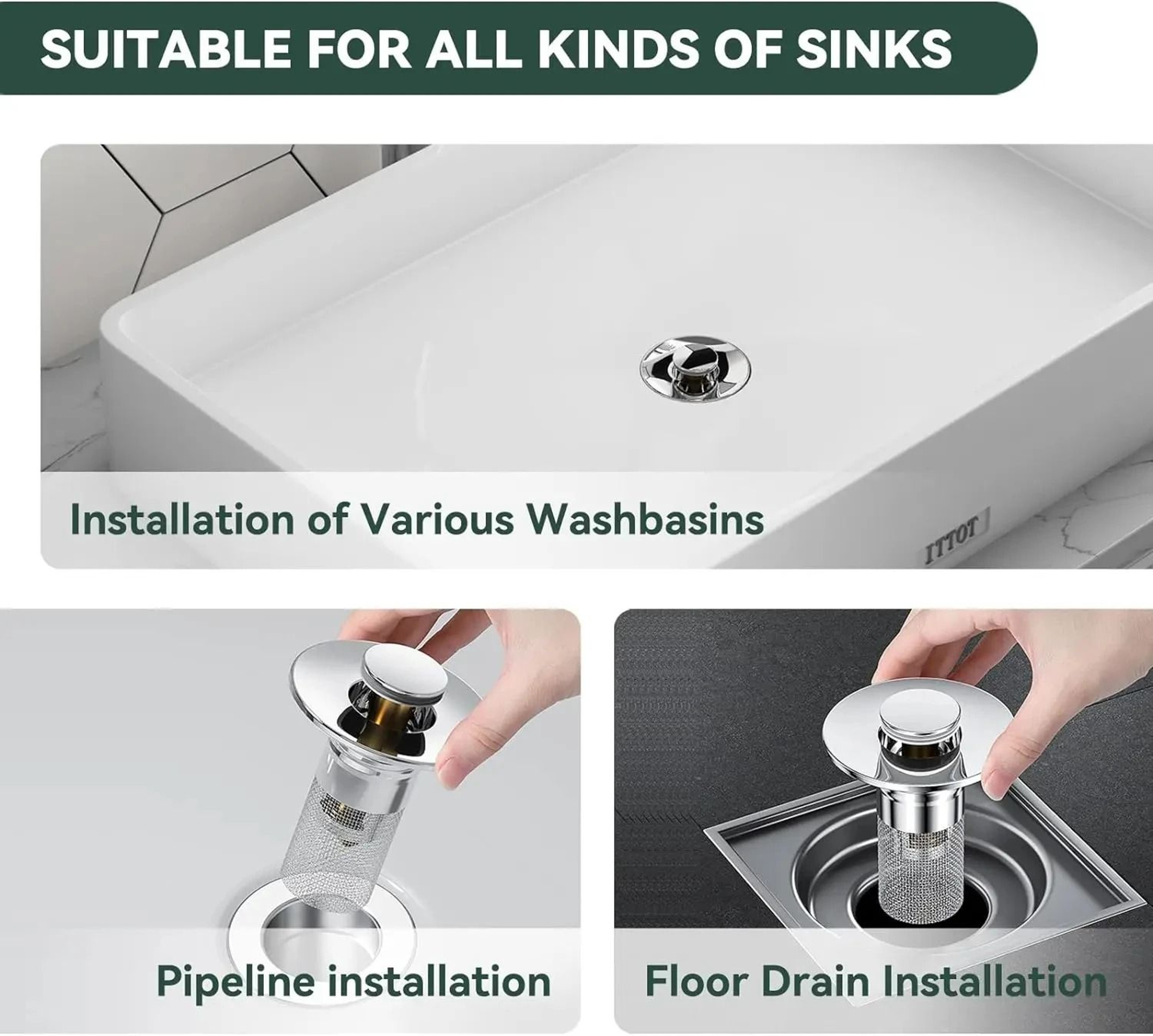 Sink Drain Filter Plug Hair Catcher And Stopper For Kitchen And Bathroom 4