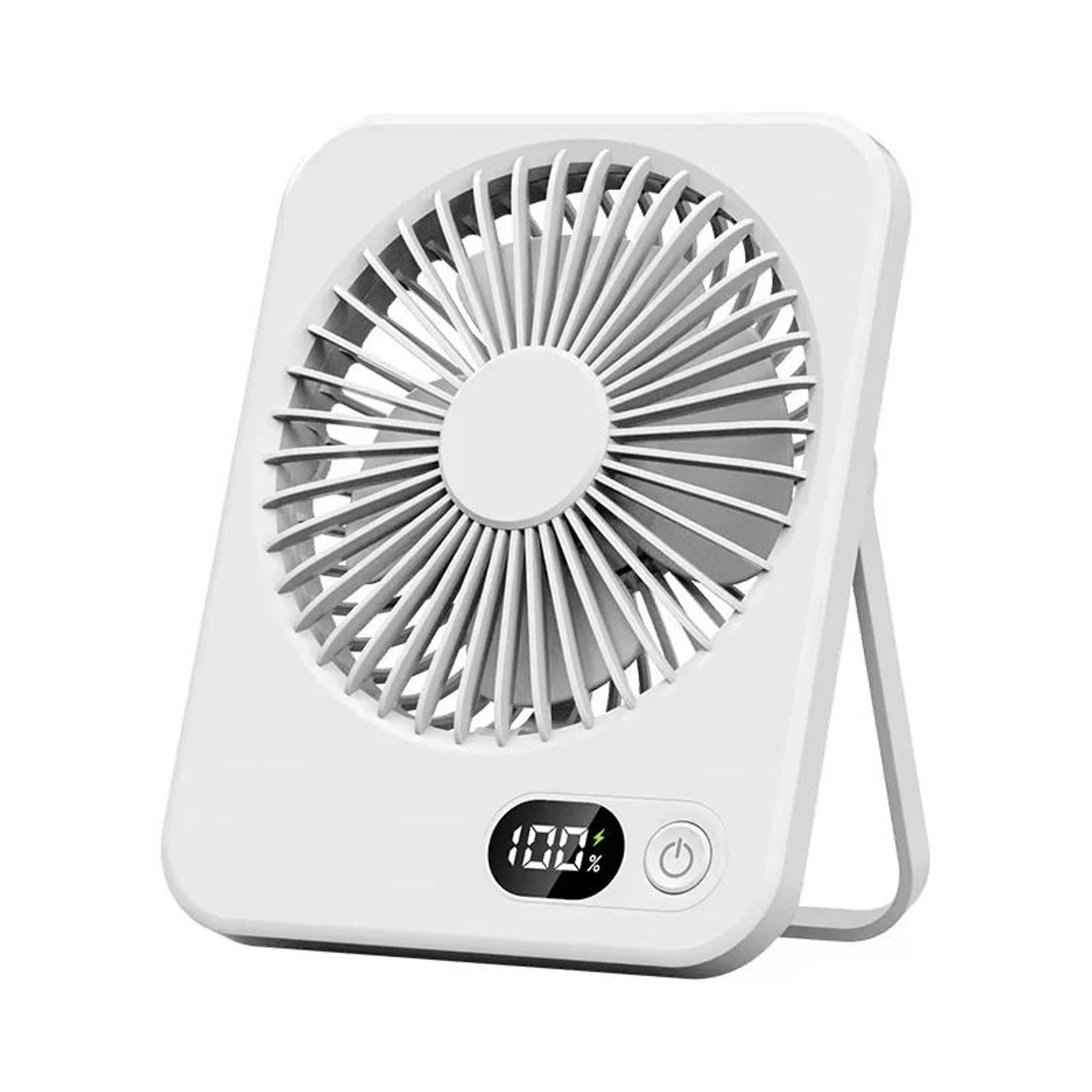 Desk Fan USB Rechargeable 180 Degree Tilt Folding Personal Fan 5 Speeds Digital Display 8