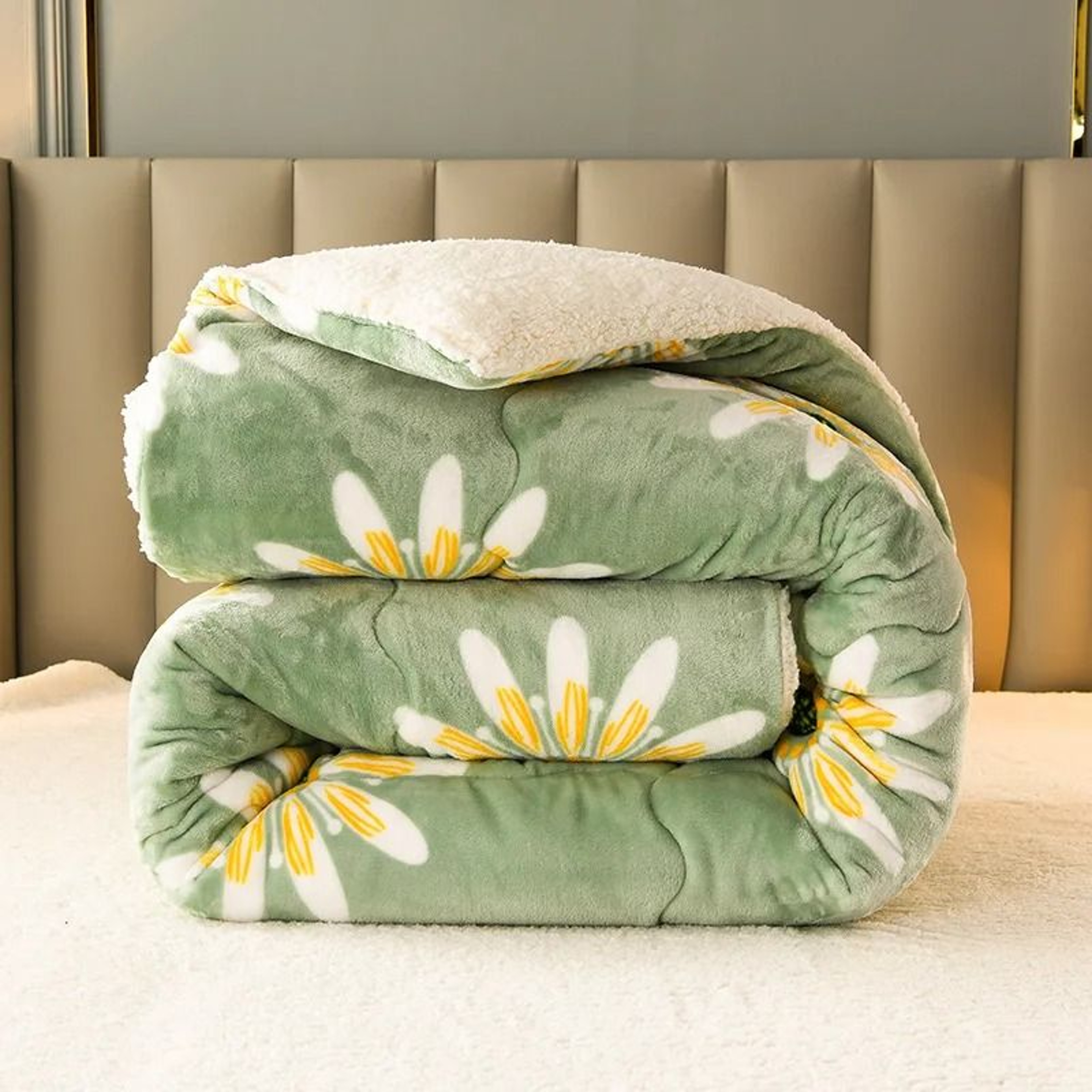 Super Thick Winter Warm Blanket Weighted Artificial Lamb Cashmere Comforter For Bed 5