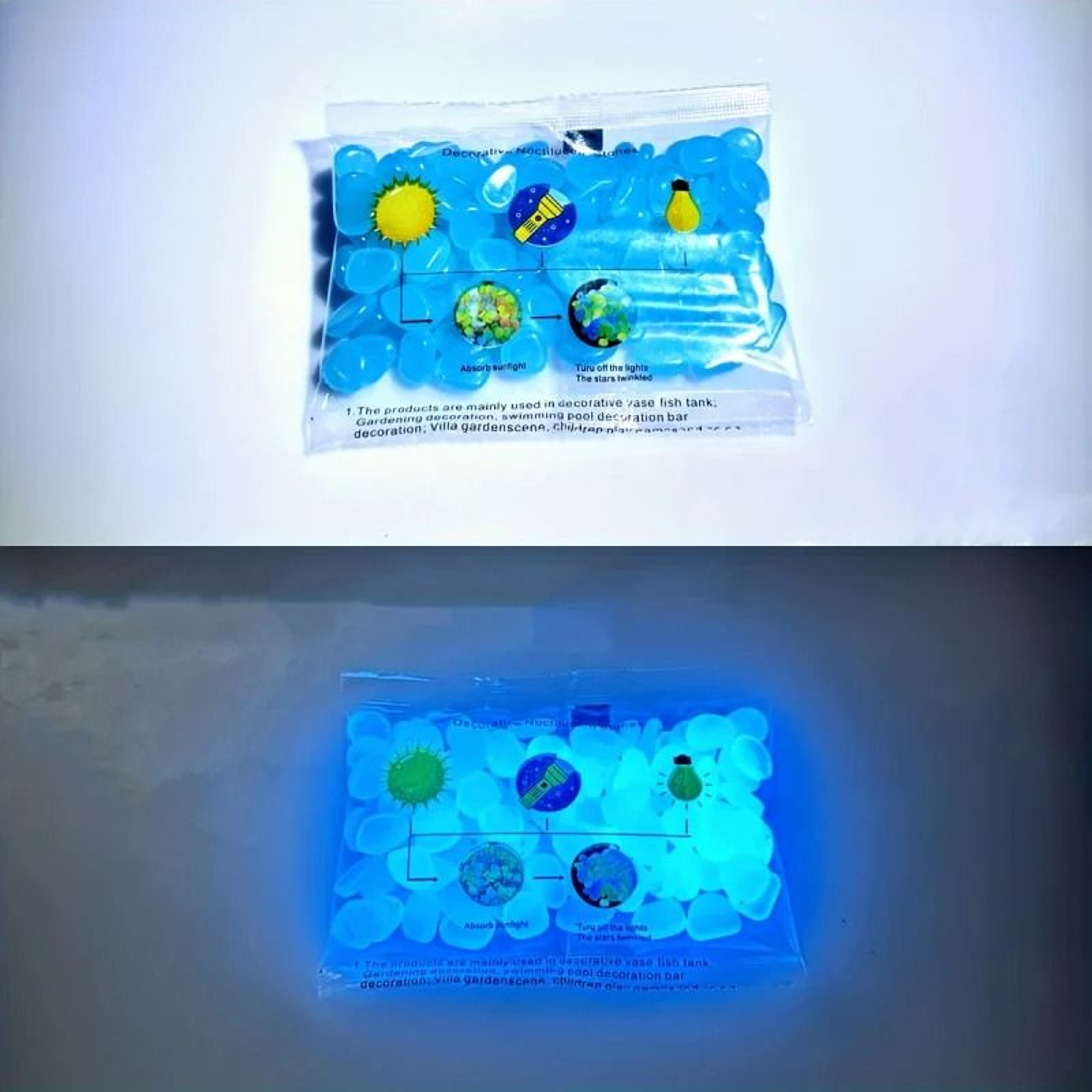 Glow In The Dark Resin Pebbles For Garden Paths Potted Plants And Aquarium Decor 2