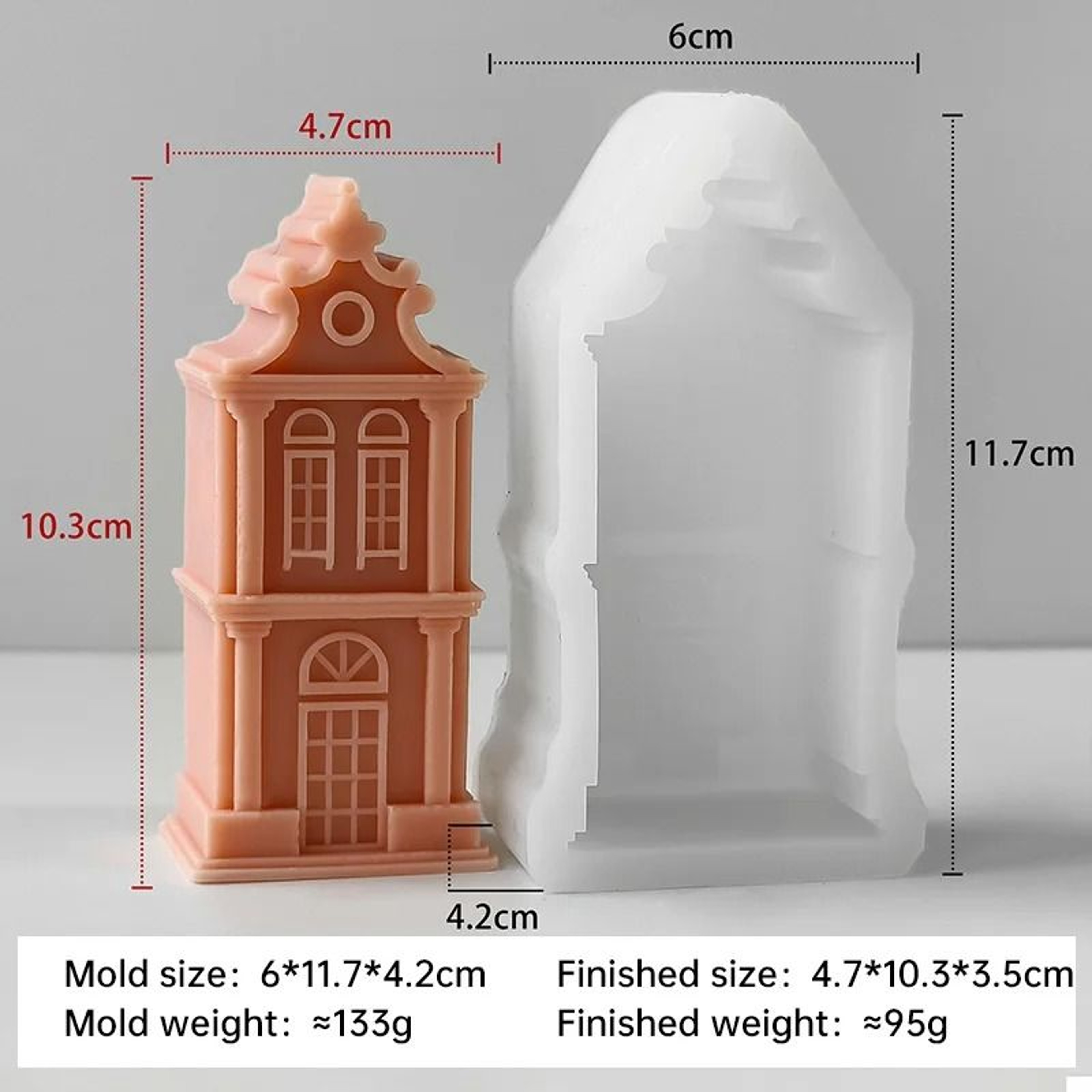 House Shape Silicone Mold For Candle Baking Resin Ornament Making 8