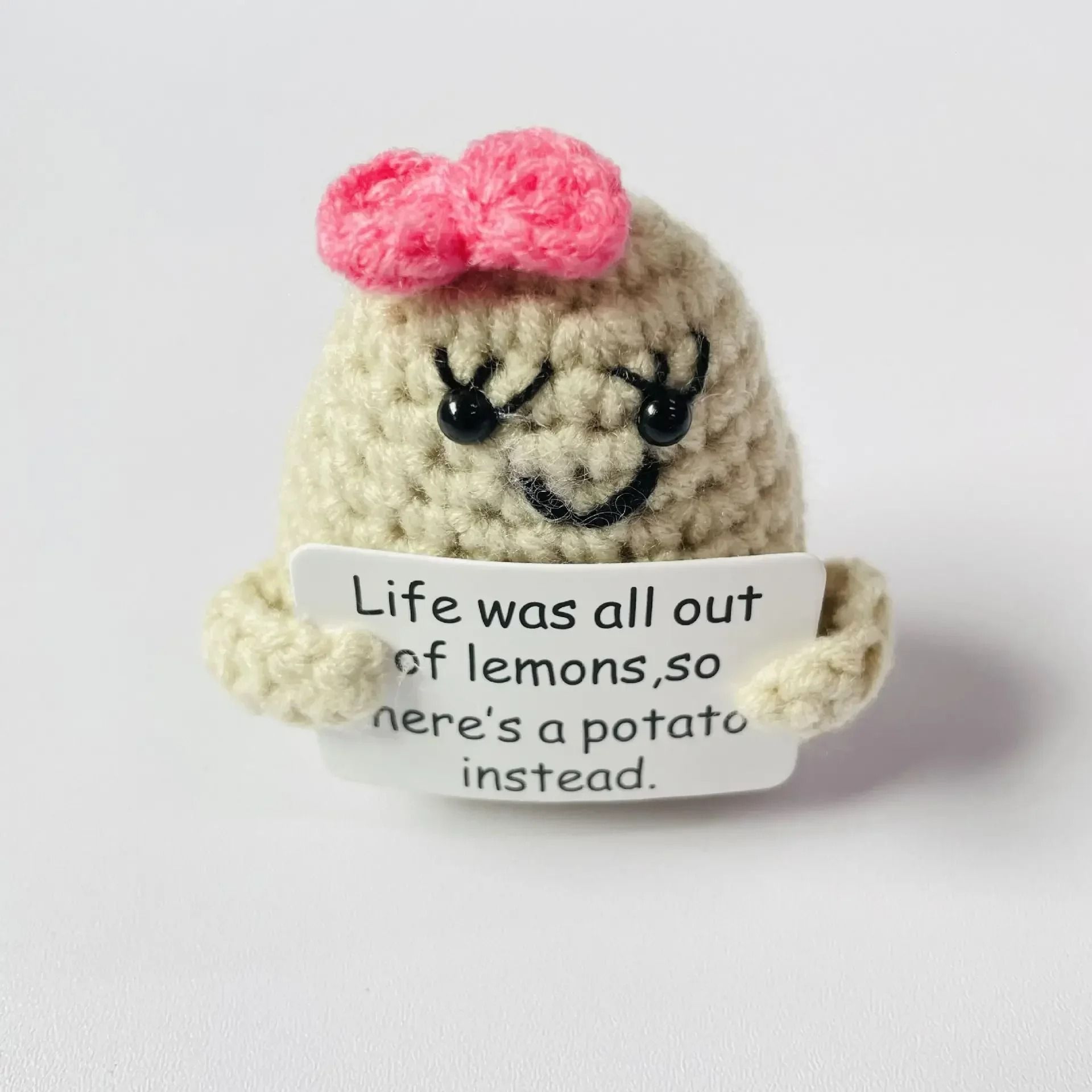 Positive Energy Potato Hug Pocket Mini Handmade Plush Wool Knitting Doll 7