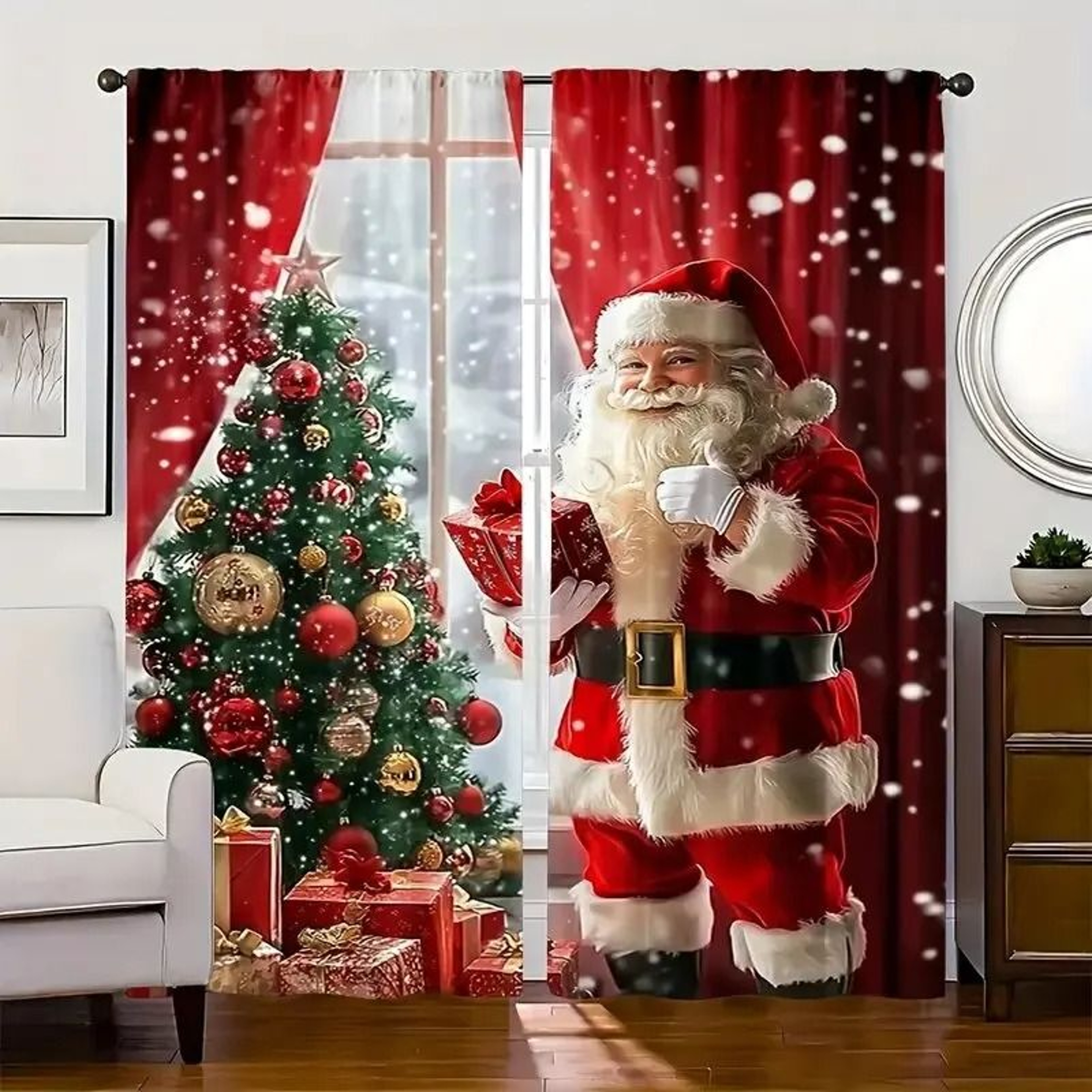 Pole Bag Curtain Christmas Tree Home Decoration For Living Room And Bedroom 0