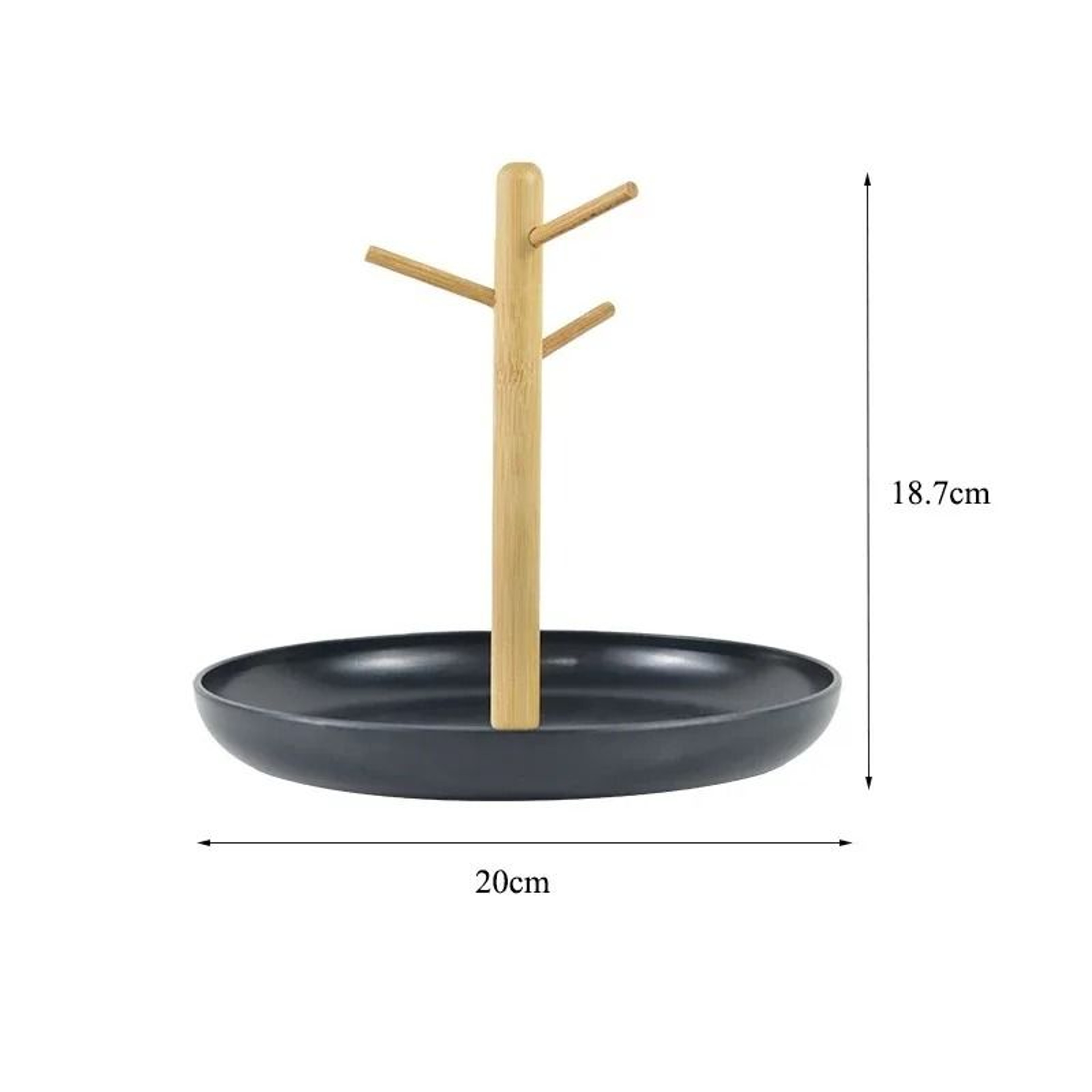 Bamboo Tree Branch Storage Tray Key Hanger Jewelry Display For Living Room 5