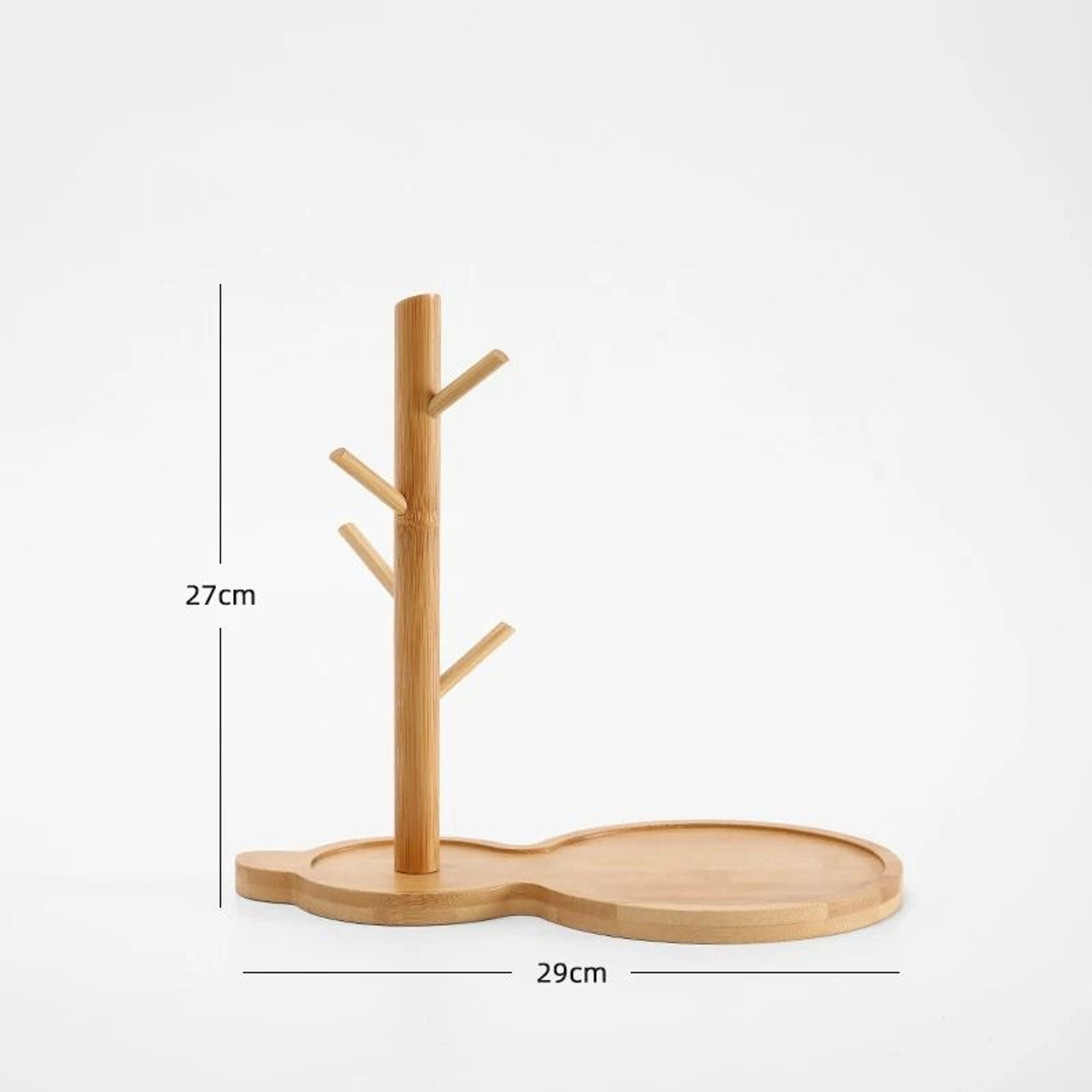 Bamboo Tree Branch Organizer Tray With Key Holder And Jewelry Display 6