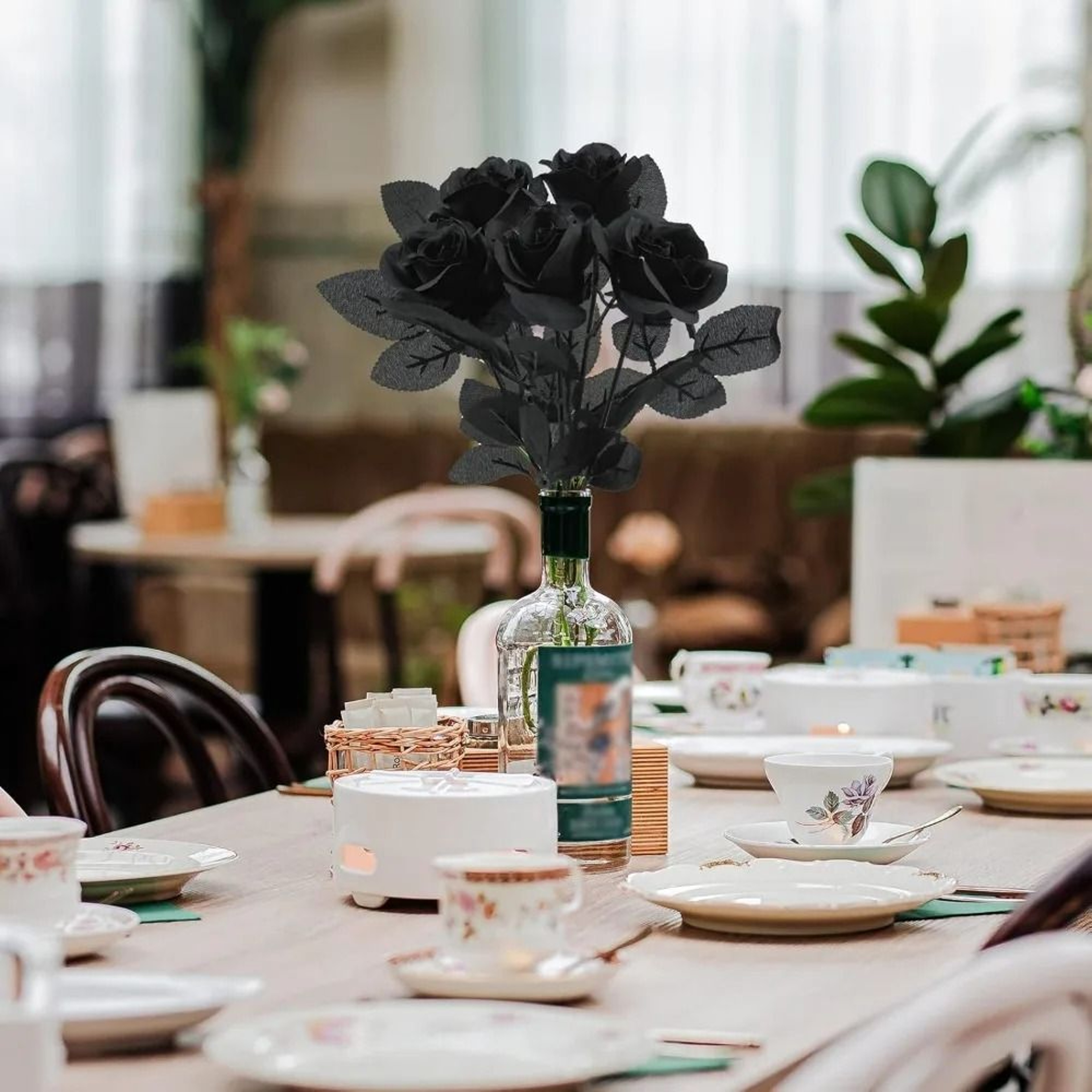 48 Cm Rose Black Silk Bouquet Peony Artificial Flower 4