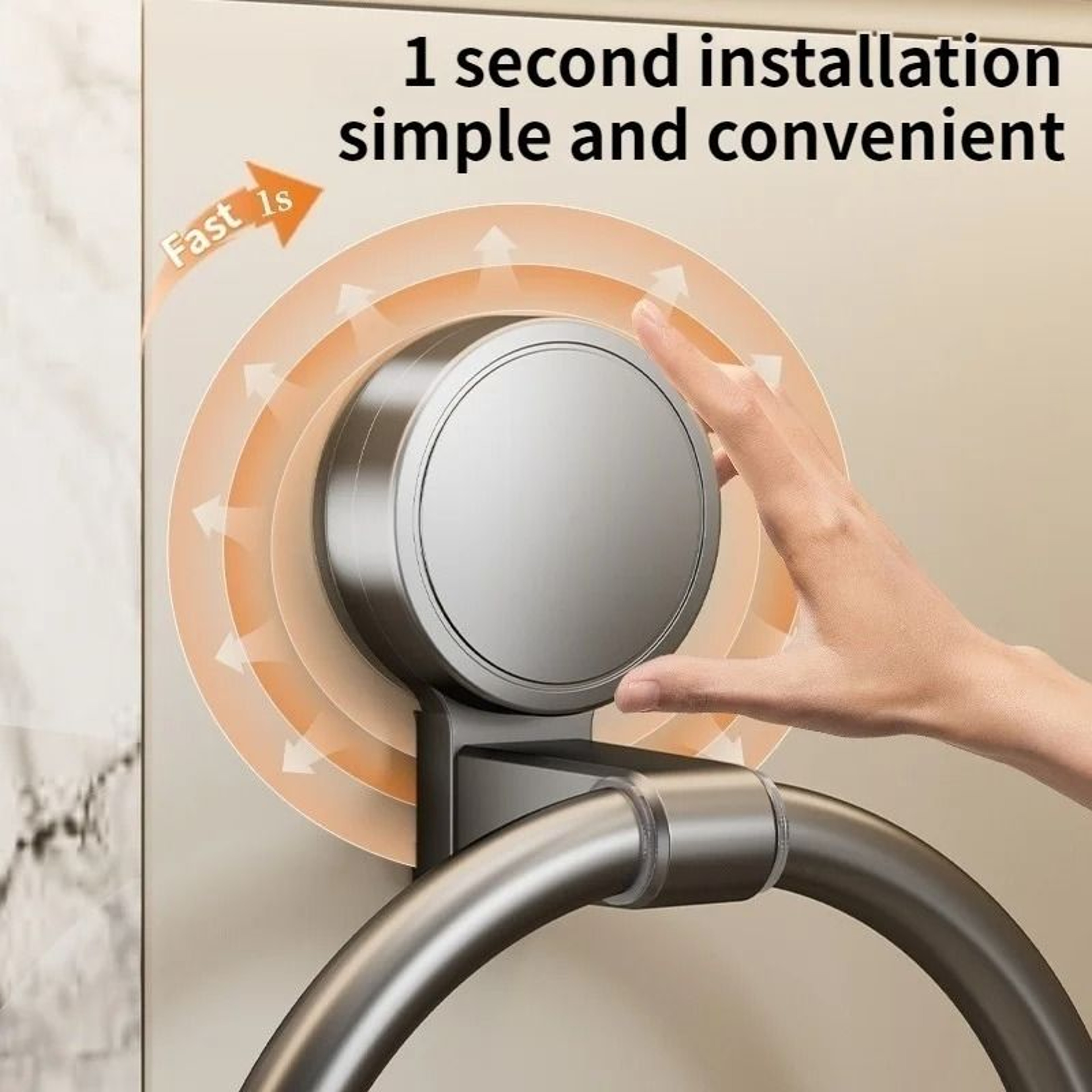 No Drill Suction Cup Towel Ring Wall Mount Hand Towel Holder 2