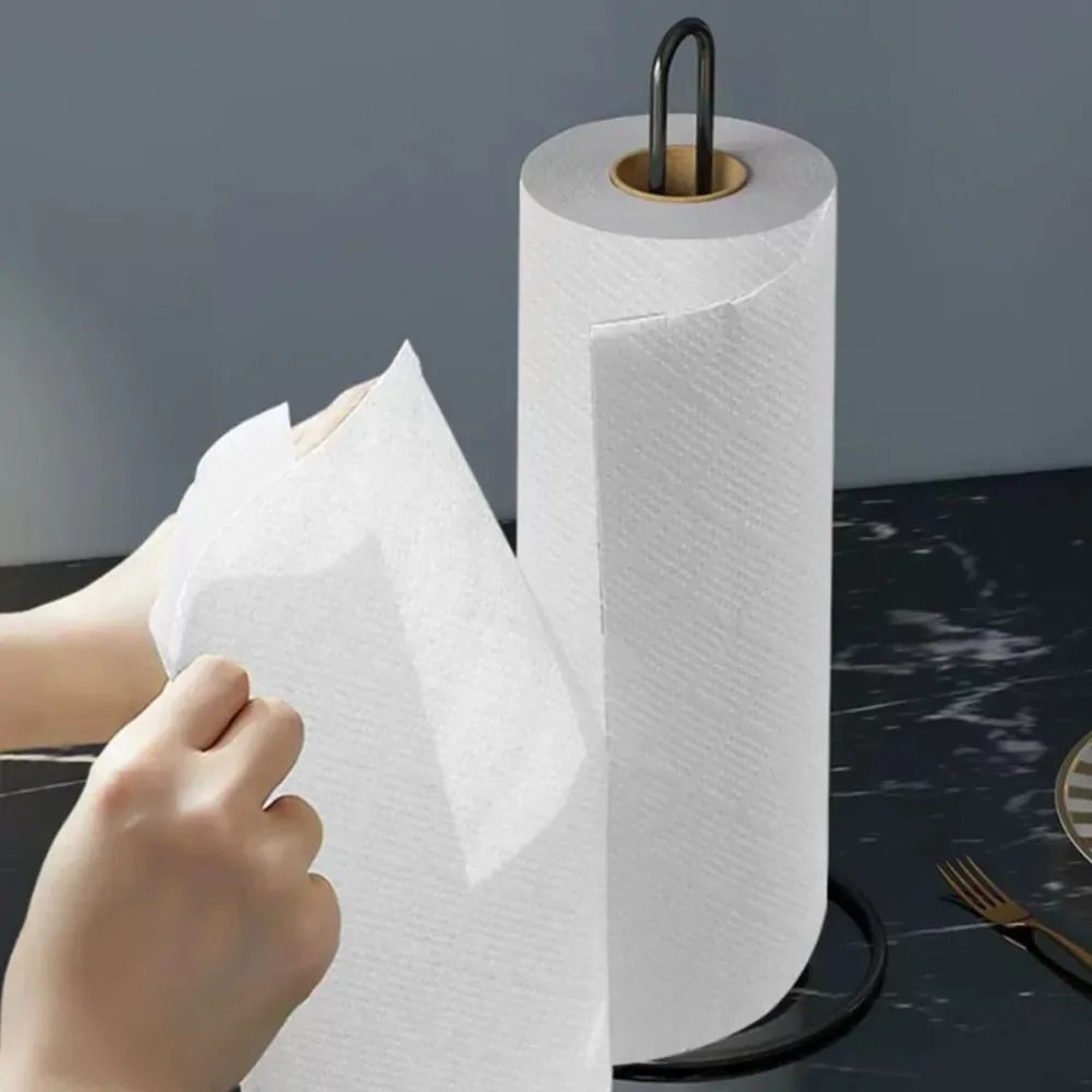 Vertical Wrought Iron Tissue Holder Floor Standing Roll Paper Holder 2