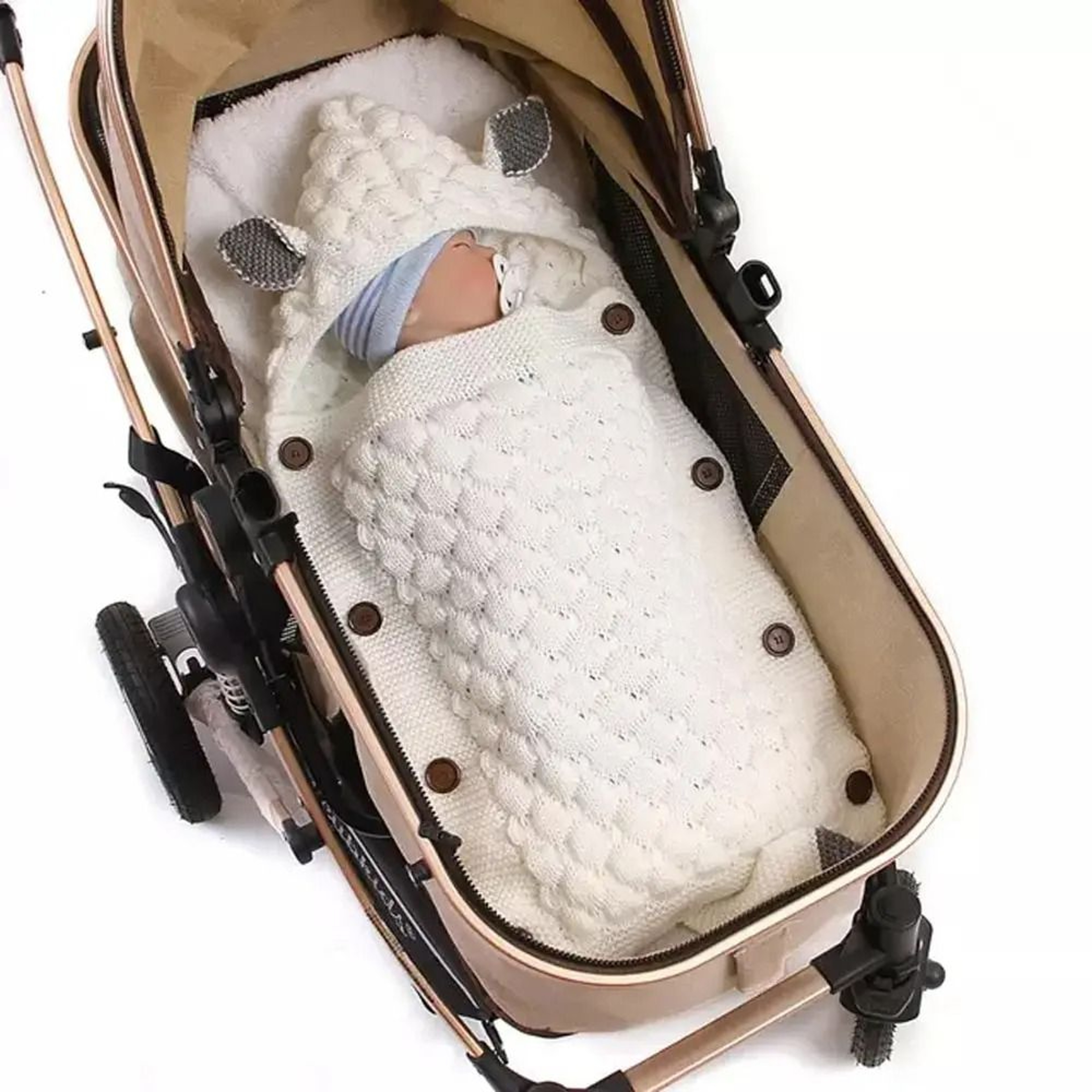 Baby Winter Swaddle Wrap Blanket Knitted Toddler Infant Envelope For Newborn 8