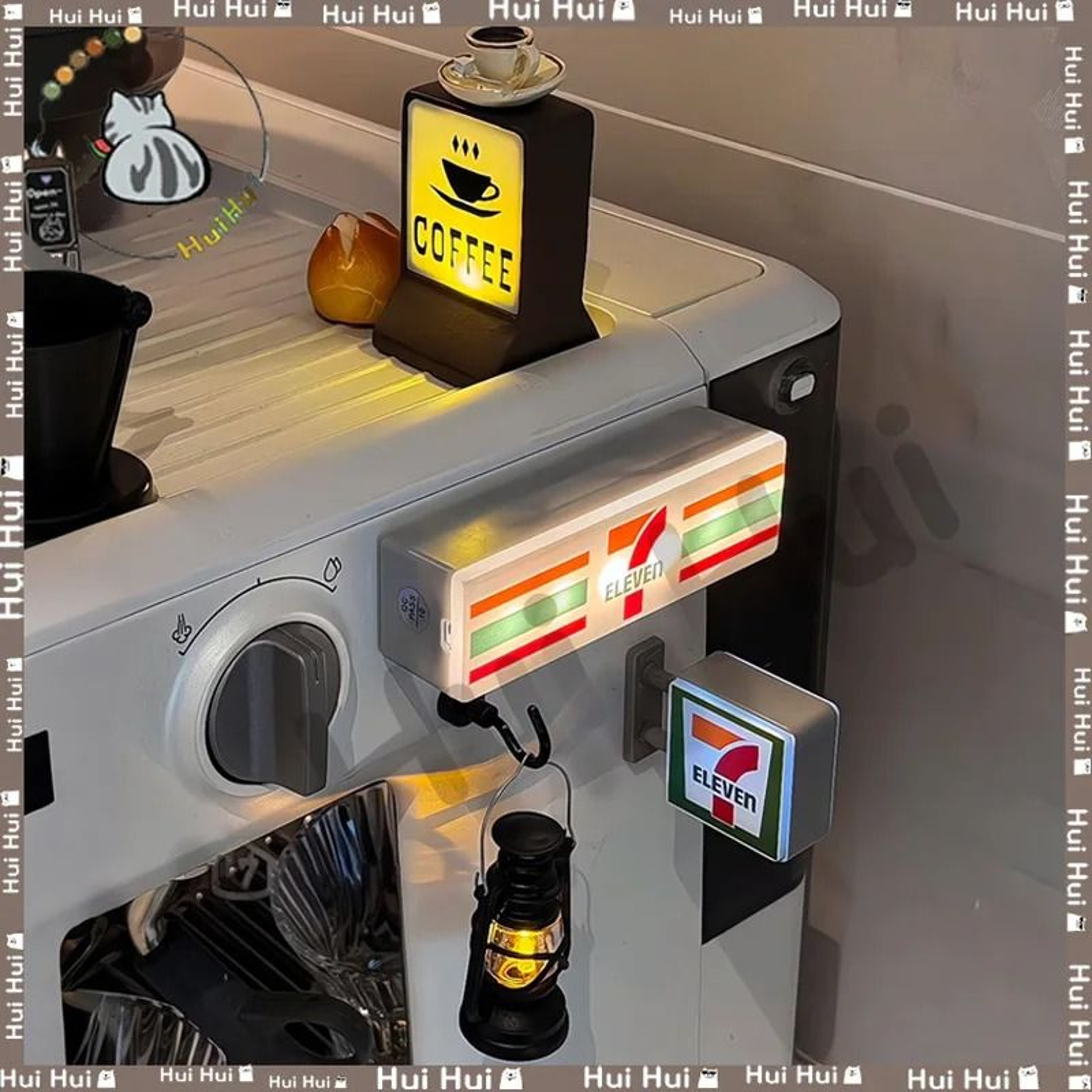 Coffee Shop Magnetic Fridge Stickers Light Box Home Decorative Ornaments 0