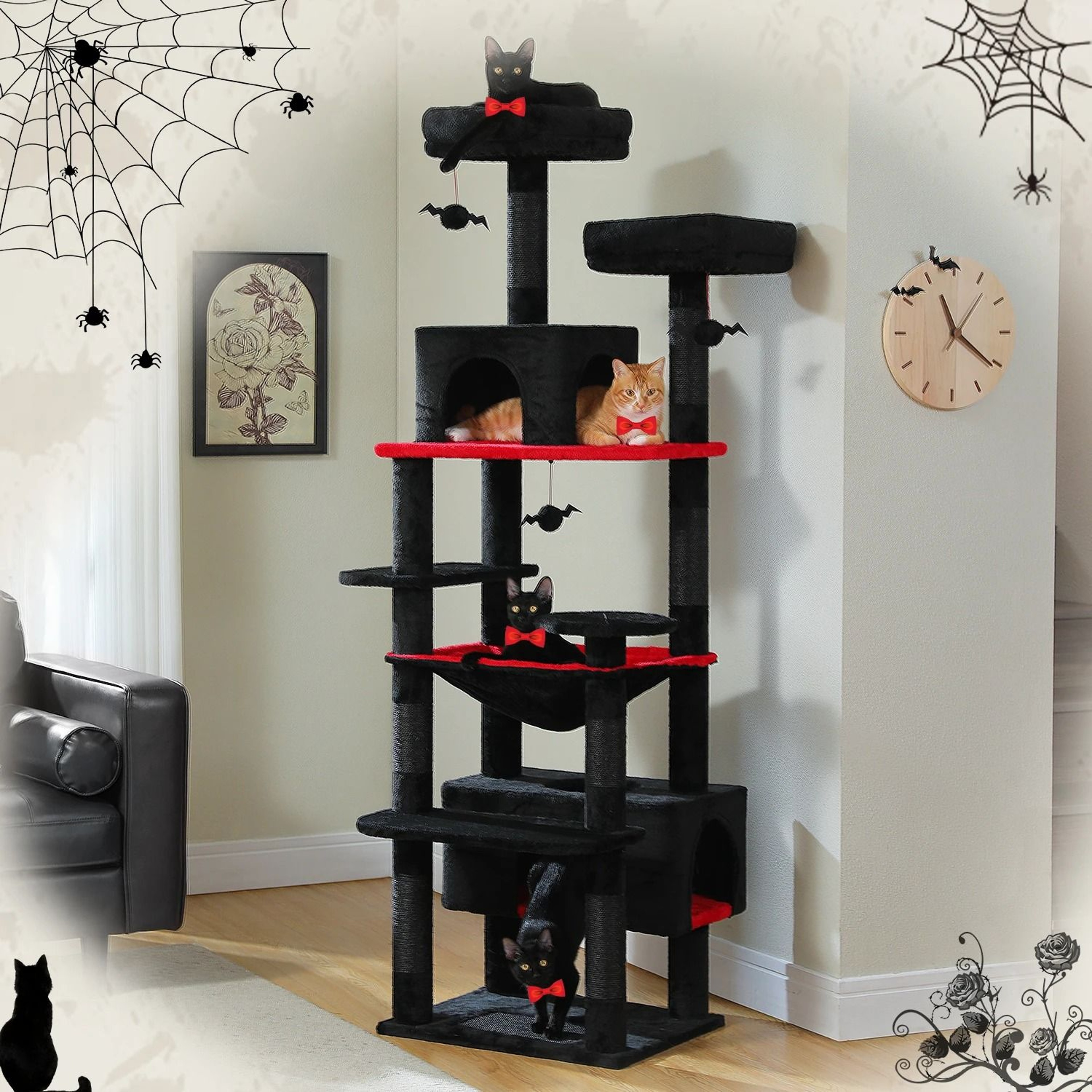 Large Cat Tree Tower For Indoor Cats With Scratching Posts Hammocks And Perches 3