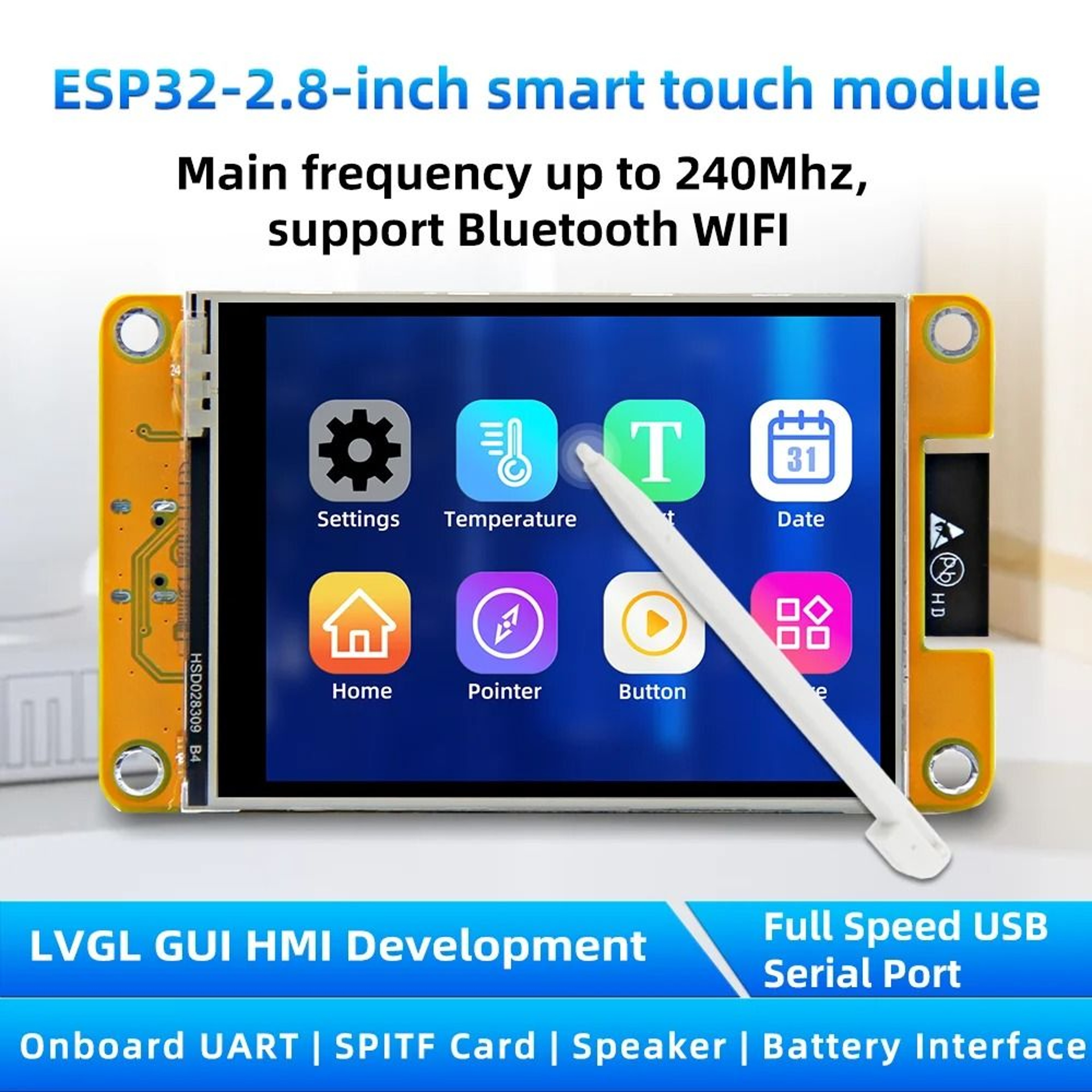 ESP32 Arduino LVGL WiFi Bluetooth Development Board With 240x320 TFT Touch Display 1