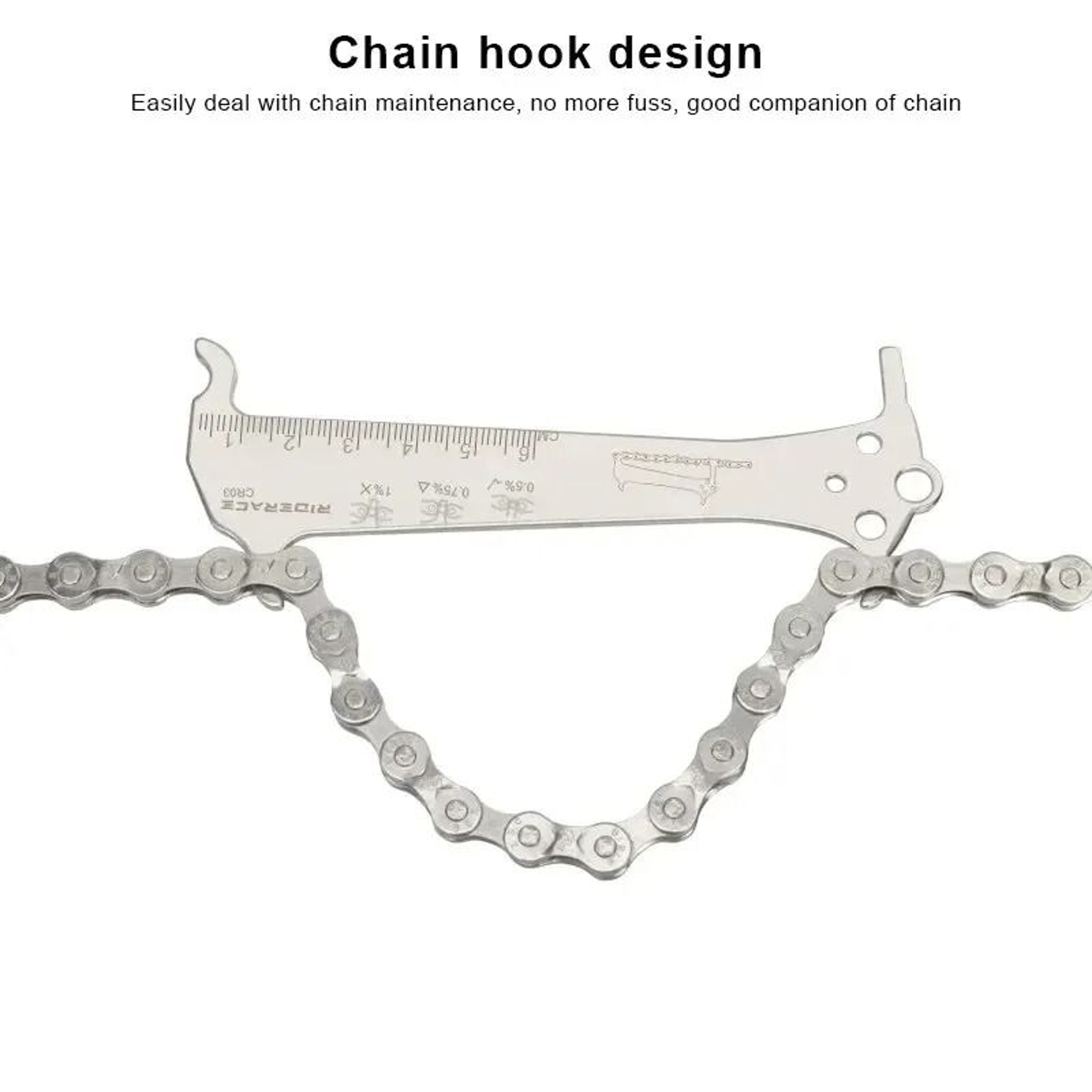 Bicycle Chain Wear Indicator Ruler Repair Tool Stainless Steel Chain Measurement Gauge 1