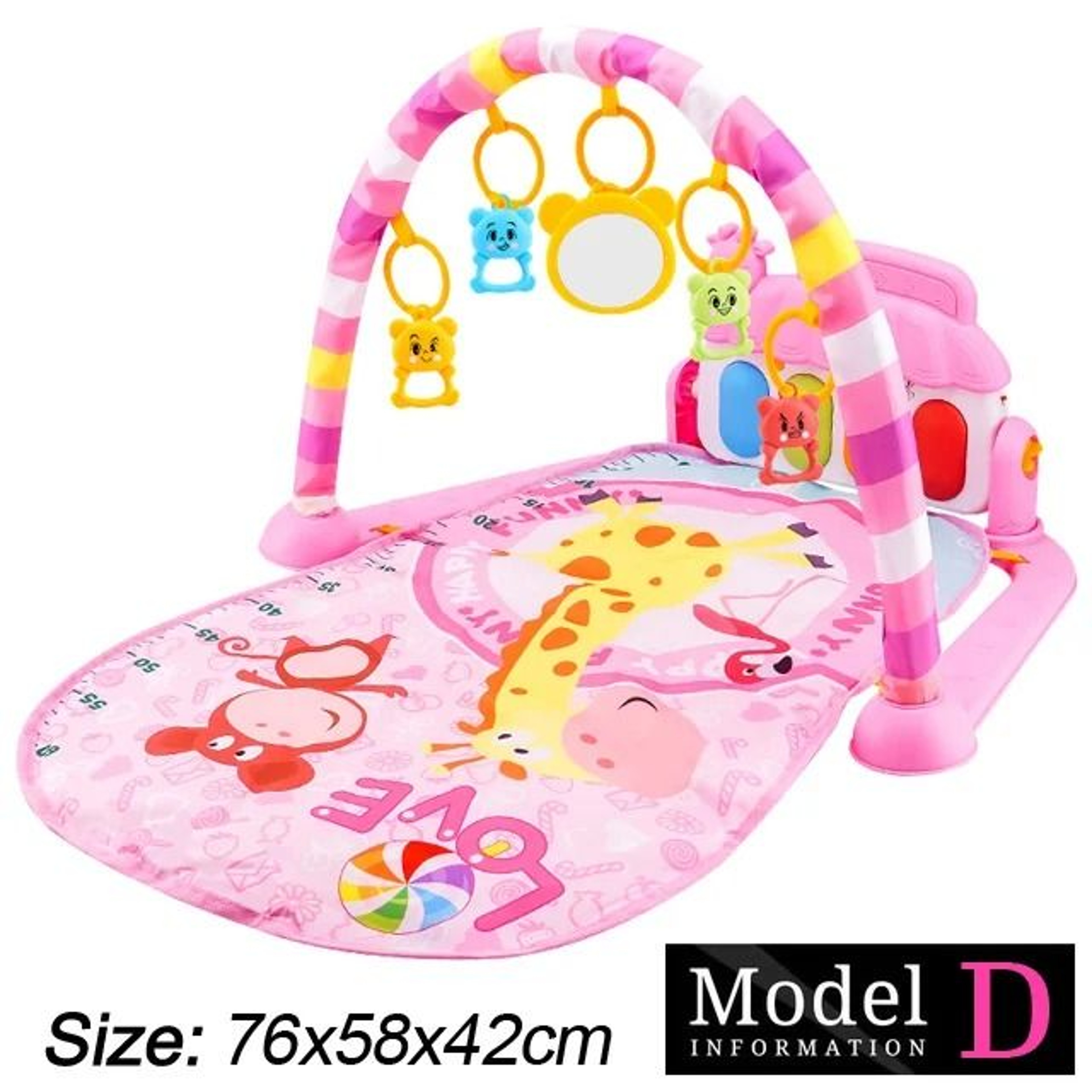 Baby Fitness Stand Music Play Gym Activity Toy Newborn Piano Crawling Blanket Pedal Game Pad 10