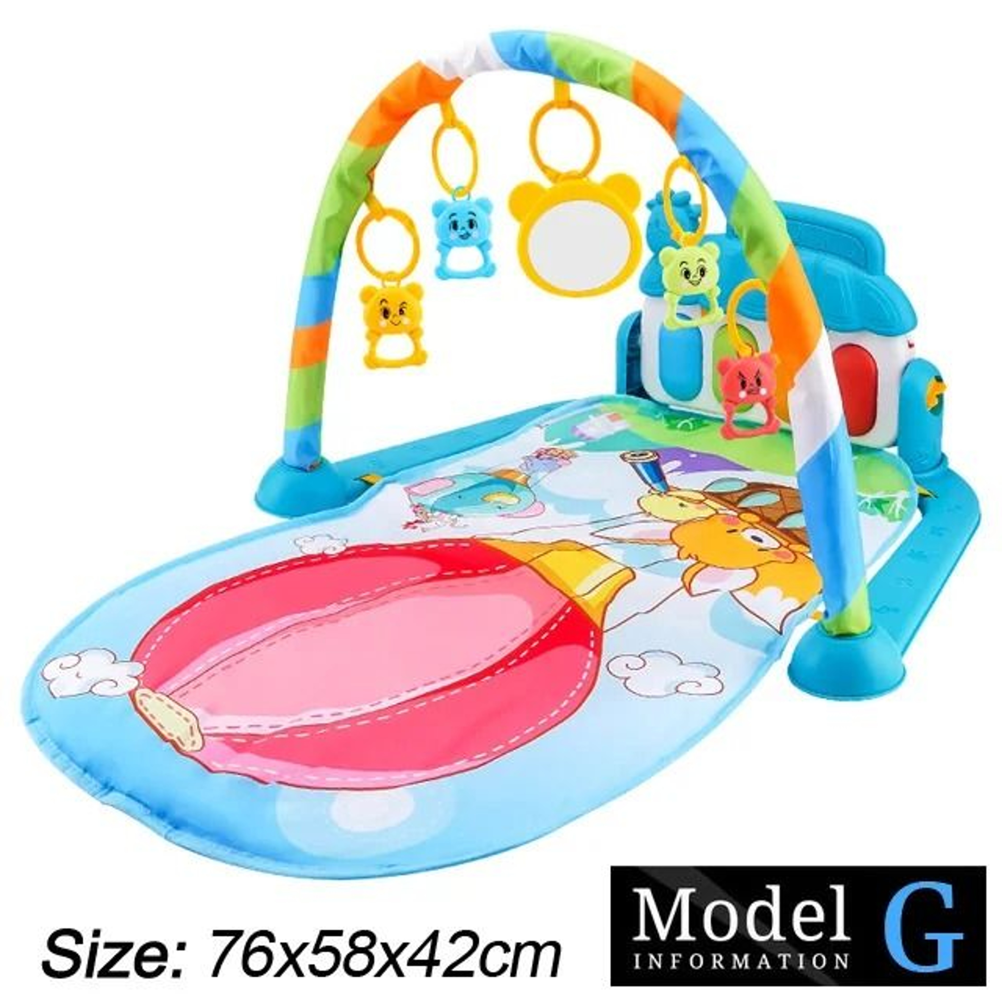 Baby Fitness Stand Music Play Gym Activity Toy Newborn Piano Crawling Blanket Pedal Game Pad 13