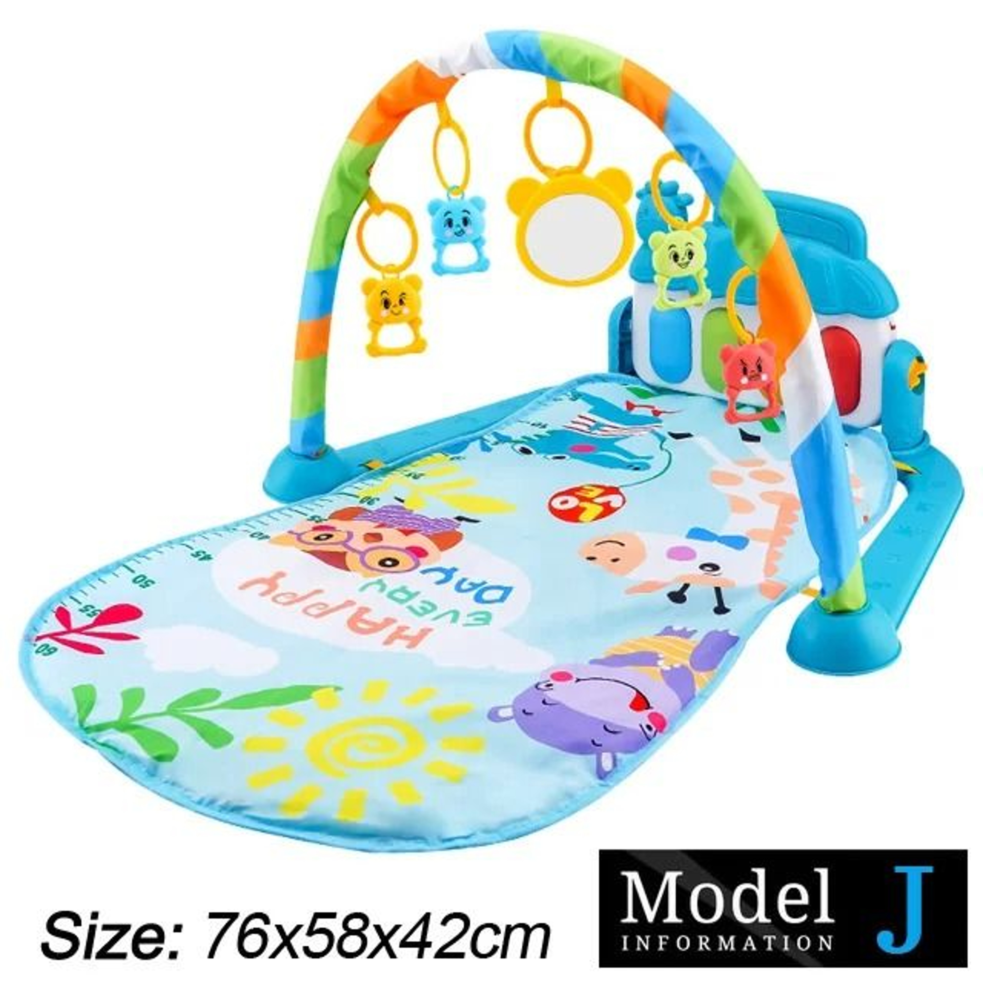 Baby Fitness Stand Music Play Gym Activity Toy Newborn Piano Crawling Blanket Pedal Game Pad 16
