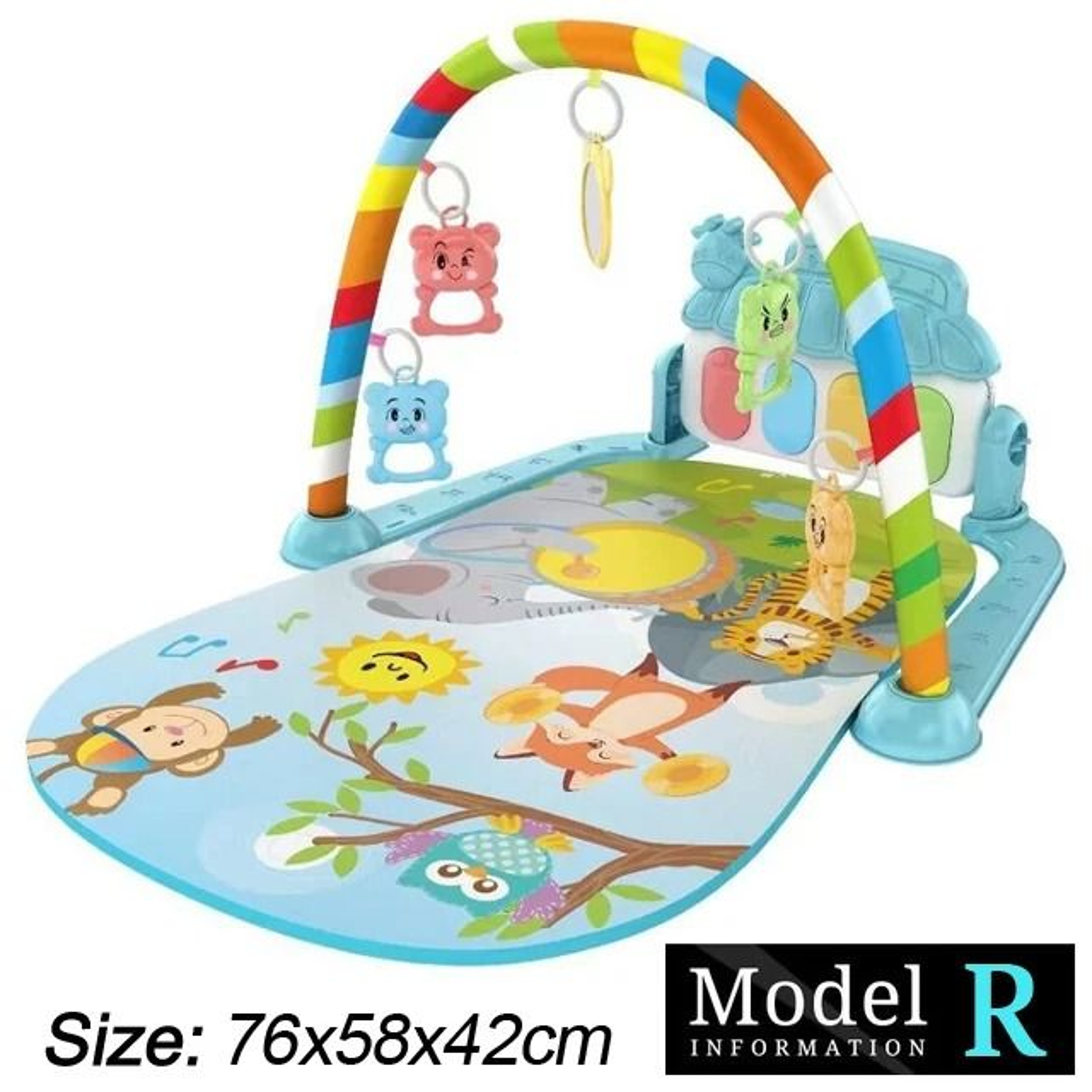 Baby Fitness Stand Music Play Gym Activity Toy Newborn Piano Crawling Blanket Pedal Game Pad 24