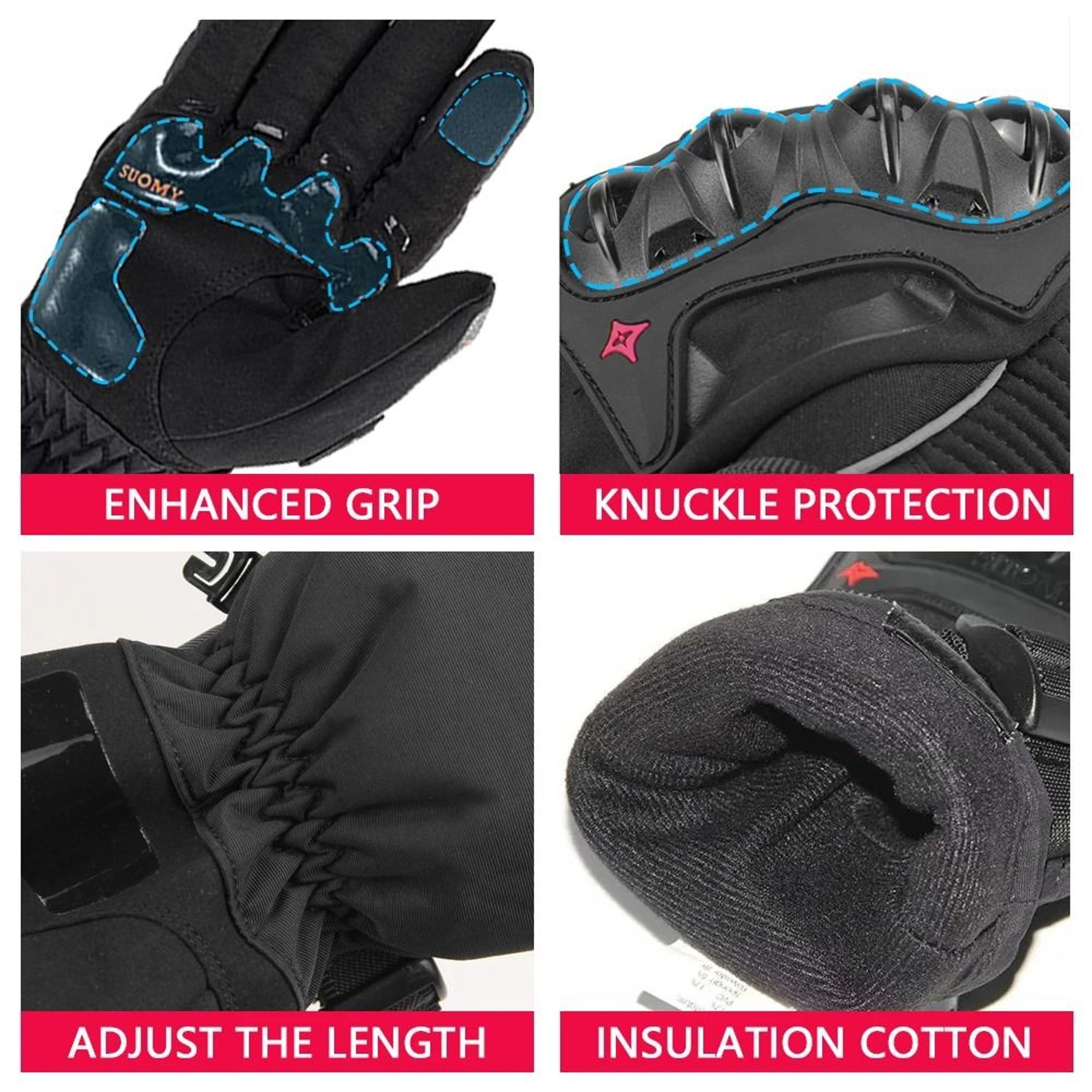 Motorcycle Gloves Windproof Waterproof Men Motorbike Riding Touchscreen Motocross Winter 4