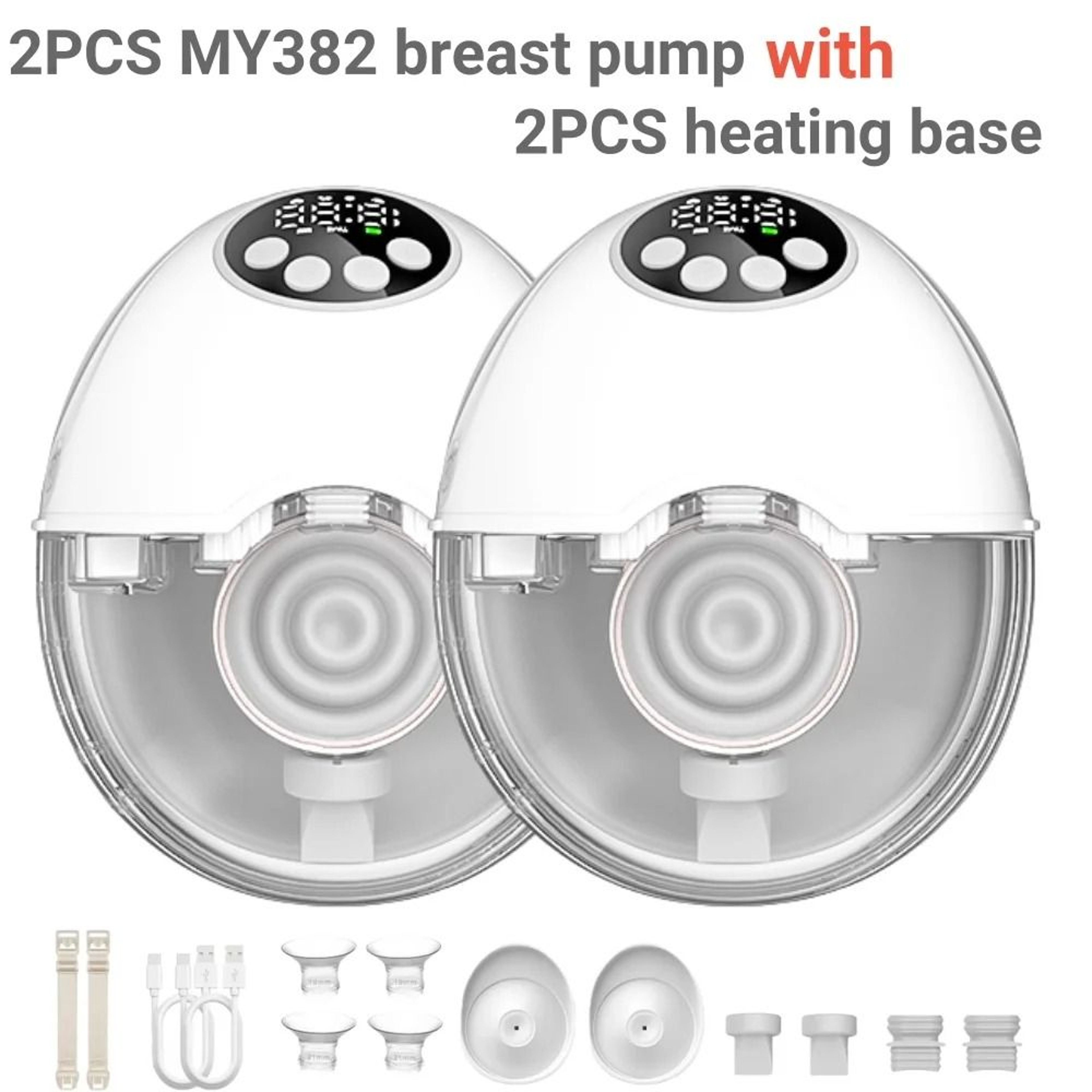 Wireless Hands Free Breast Pump BPA Free With Heating UV Sterilize Lid Wearable Breastfeeding Pump 12
