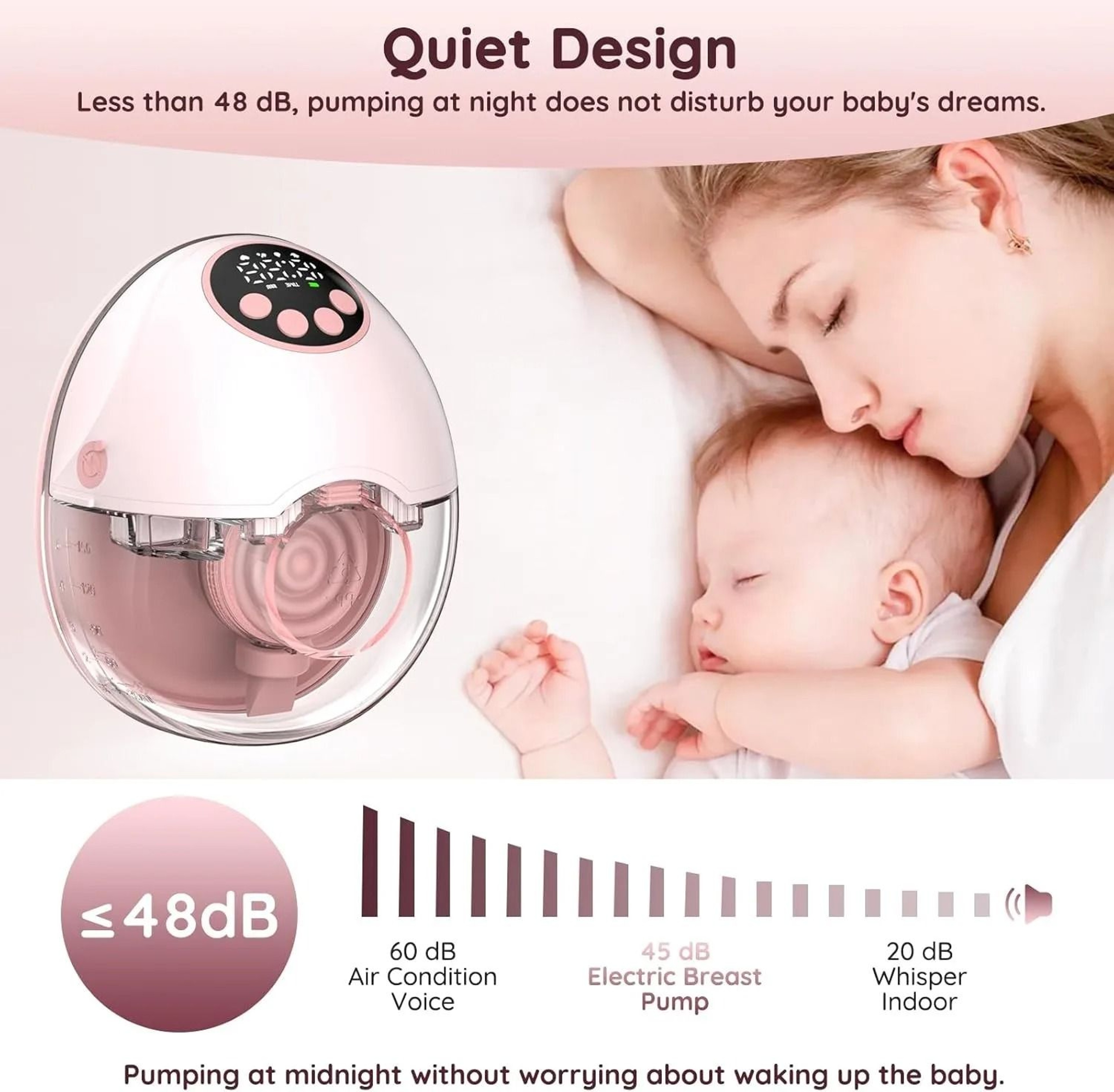 Wireless Hands Free Breast Pump BPA Free With Heating UV Sterilize Lid Wearable Breastfeeding Pump 5