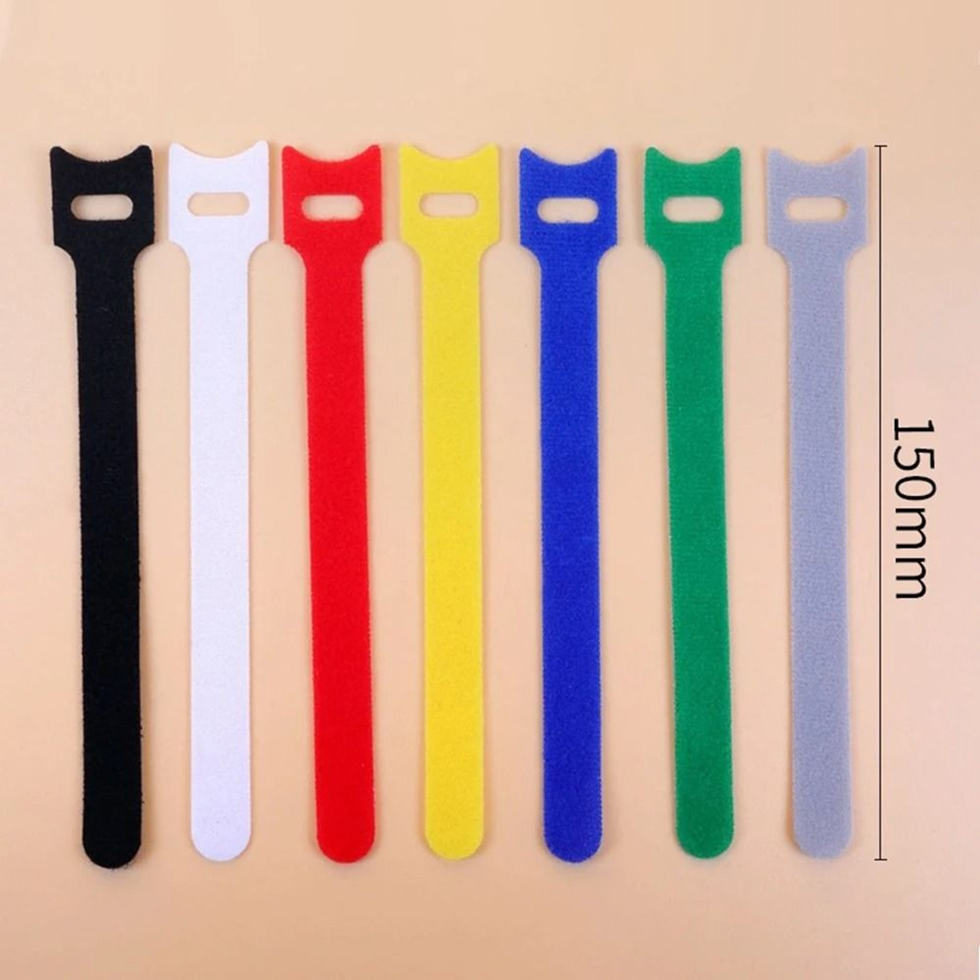 Releasable Cable Ties Black Nylon Loop And Hook Fastener Tape Cord Straps Wire Organizer 5