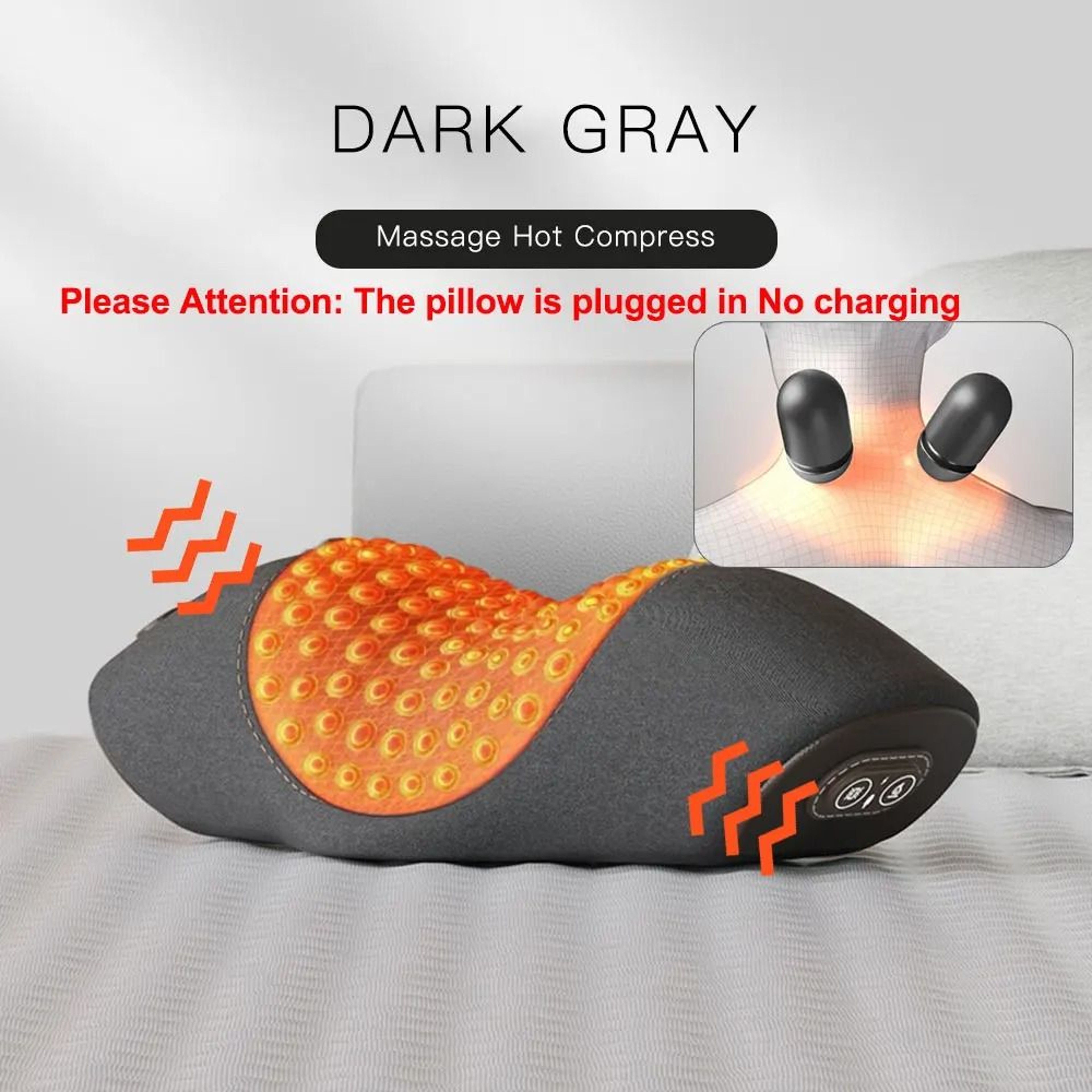 Electric Neck Massage Pillow Heating Vibration Neck Massager Back Cervical Traction Memory Foam Spi 7