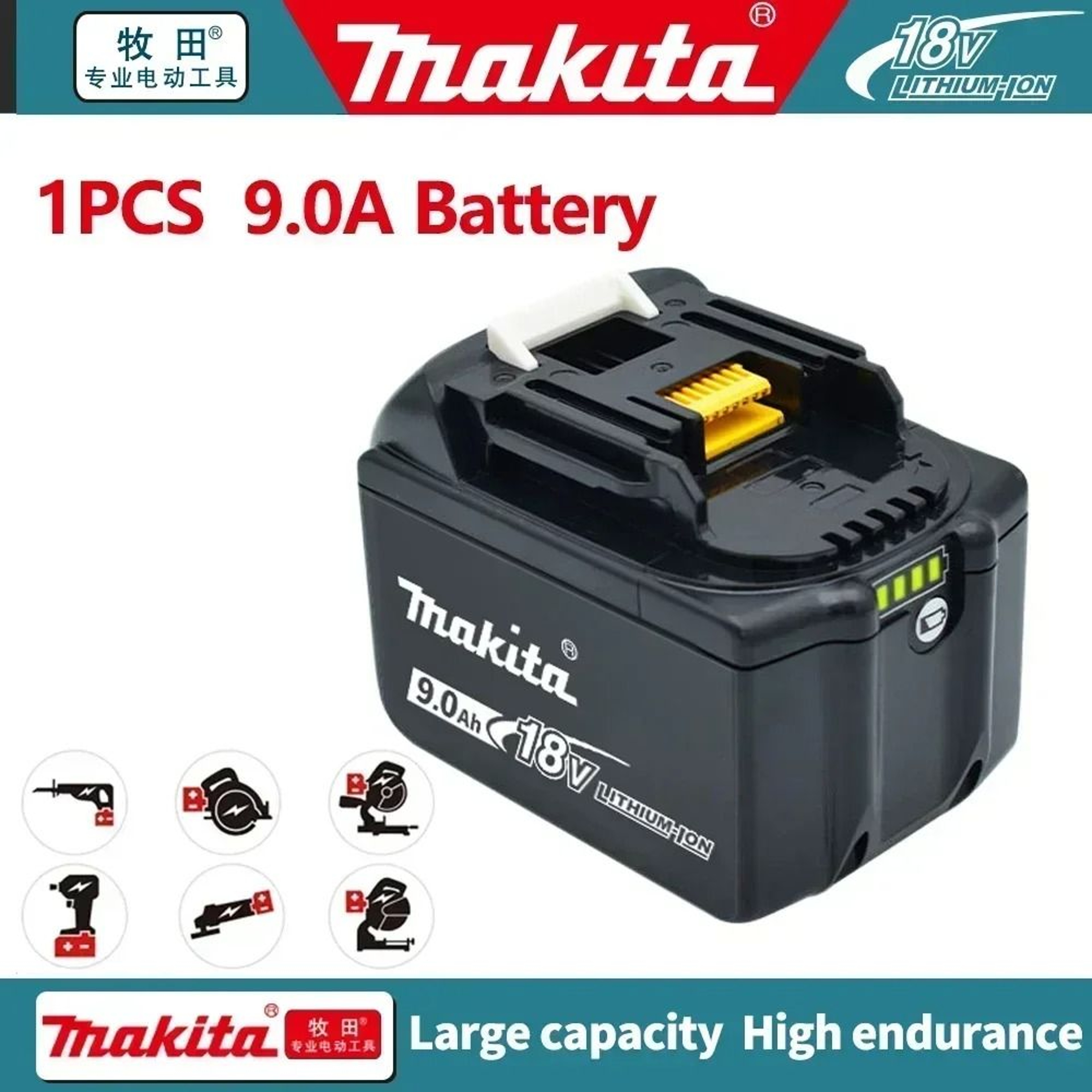 Original Makita 18V 90Ah Rechargeable Battery Power Tool BL1830 BL1840 BL1850 BL1860B 16