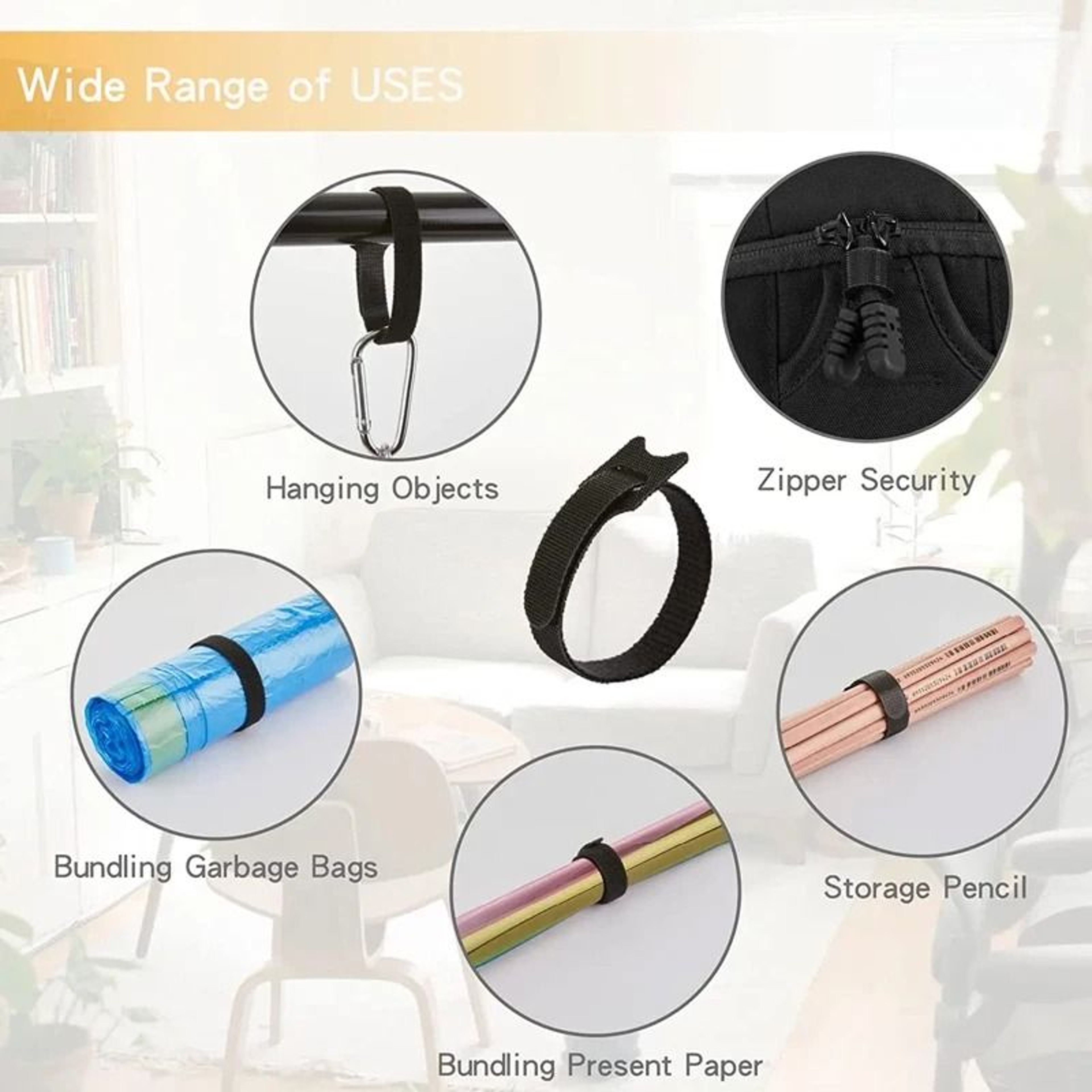100pcs Releasable Cable Organizer Ties Nylon Loop And Hook Reusable Tape Cord Straps Wire Managemen 1