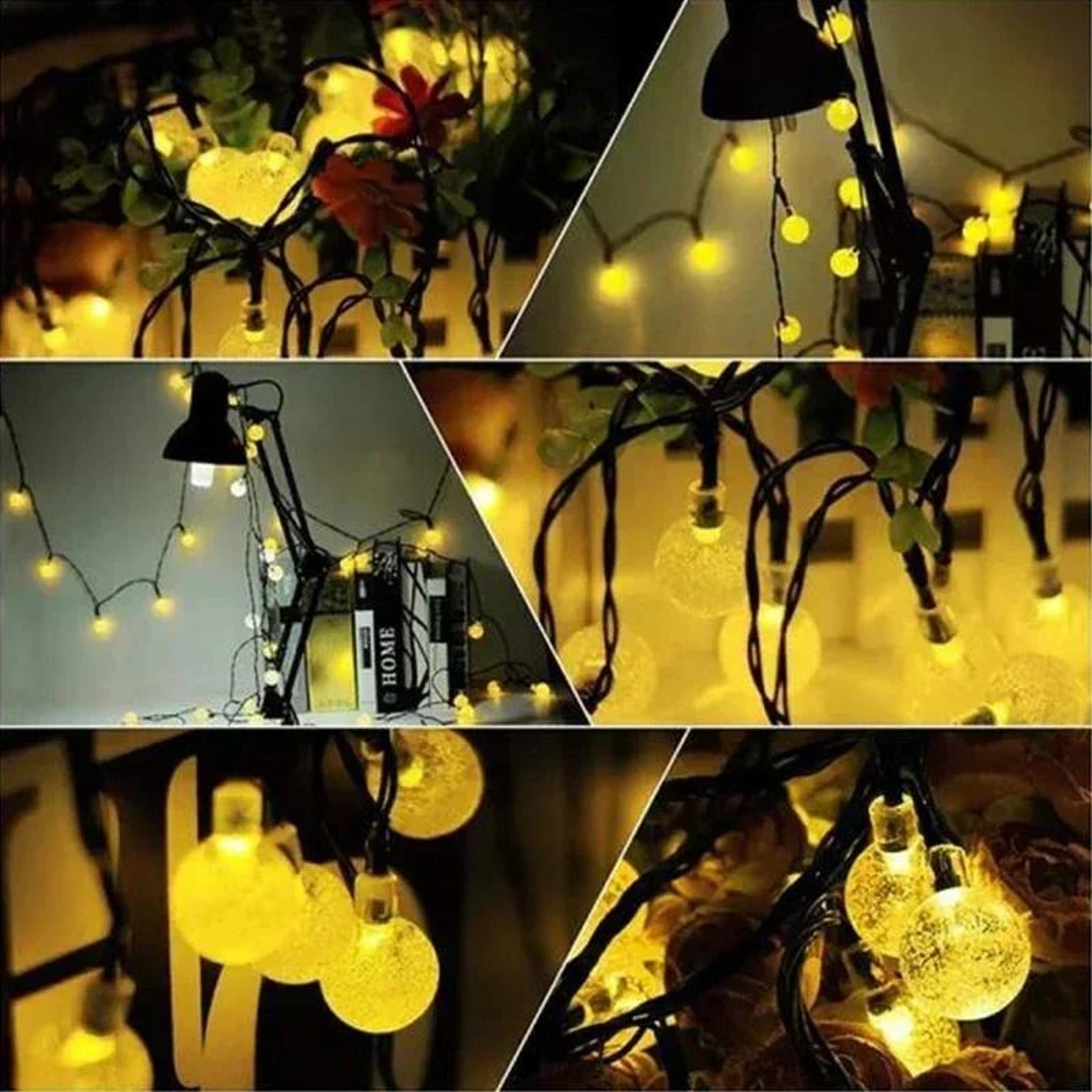 Solar String Lights Outdoor Crystal Fairy Light 8 Modes Waterproof Patio Garden Party Garland 2