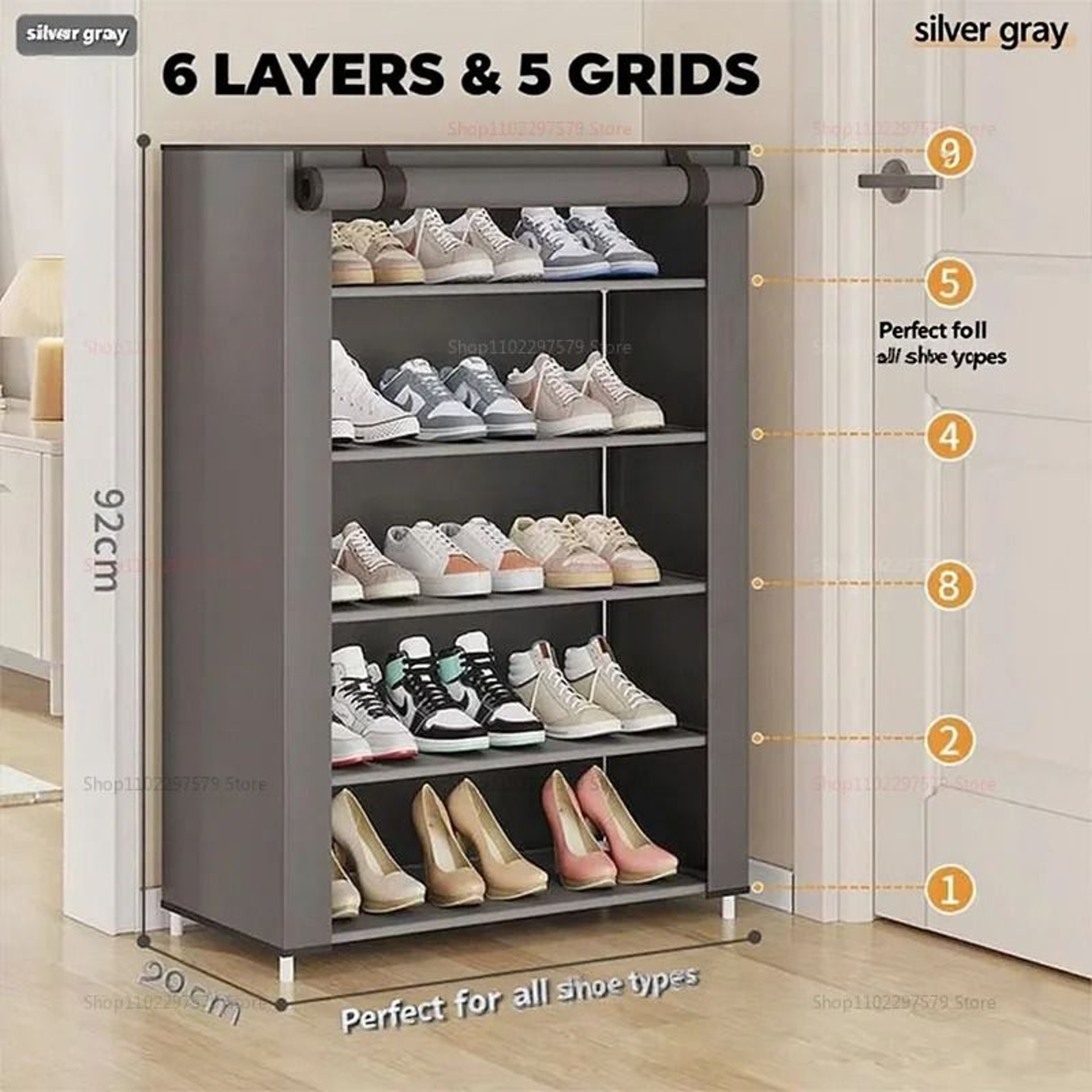 Simple Dustproof Shoe Cabinet Multi Layer Storage Organizer For Dormitory And Rental Home 4