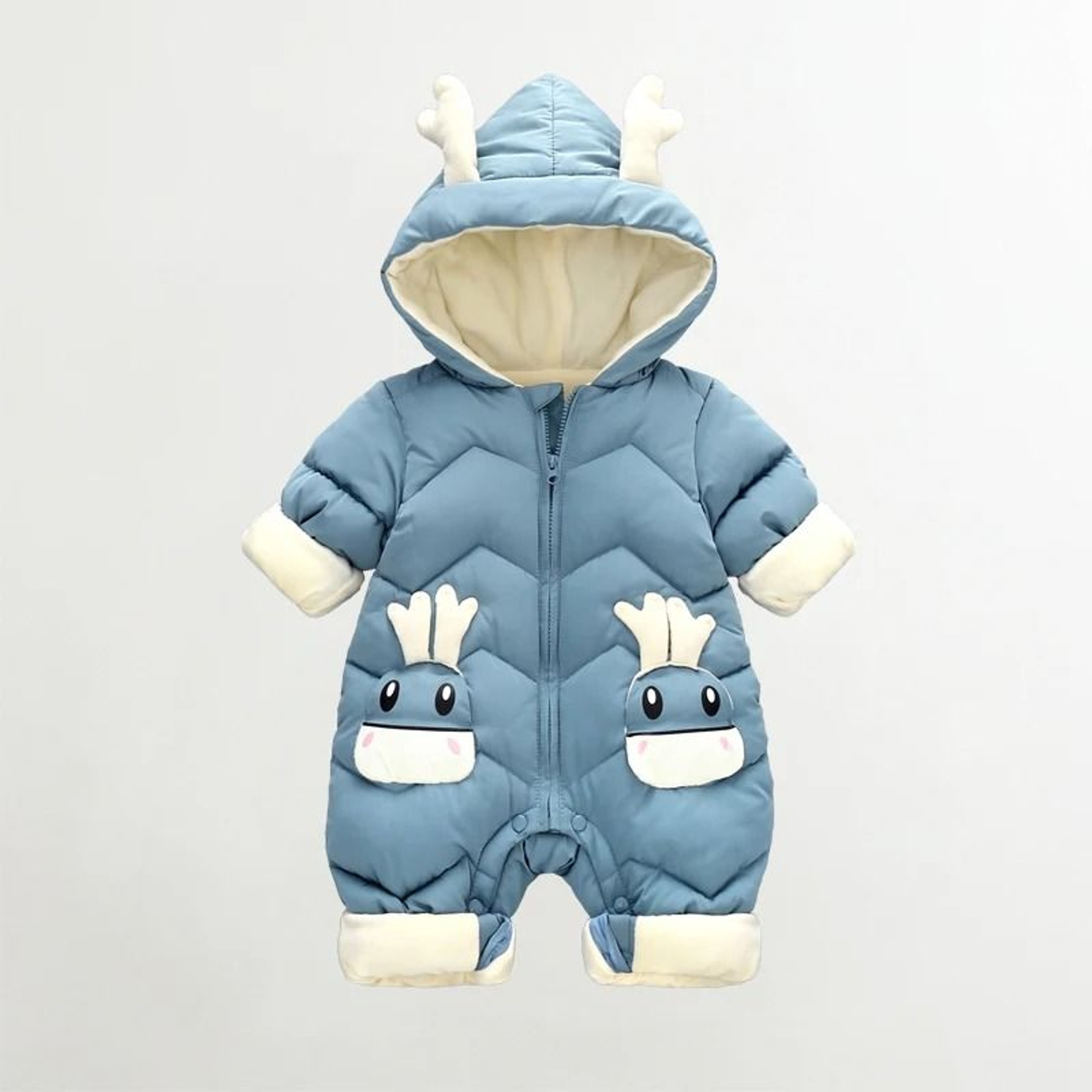 Newborn Baby Snowsuit Thick Velvet Winter Jumpsuit Toddler Romper Coat For Boys And Girls 2