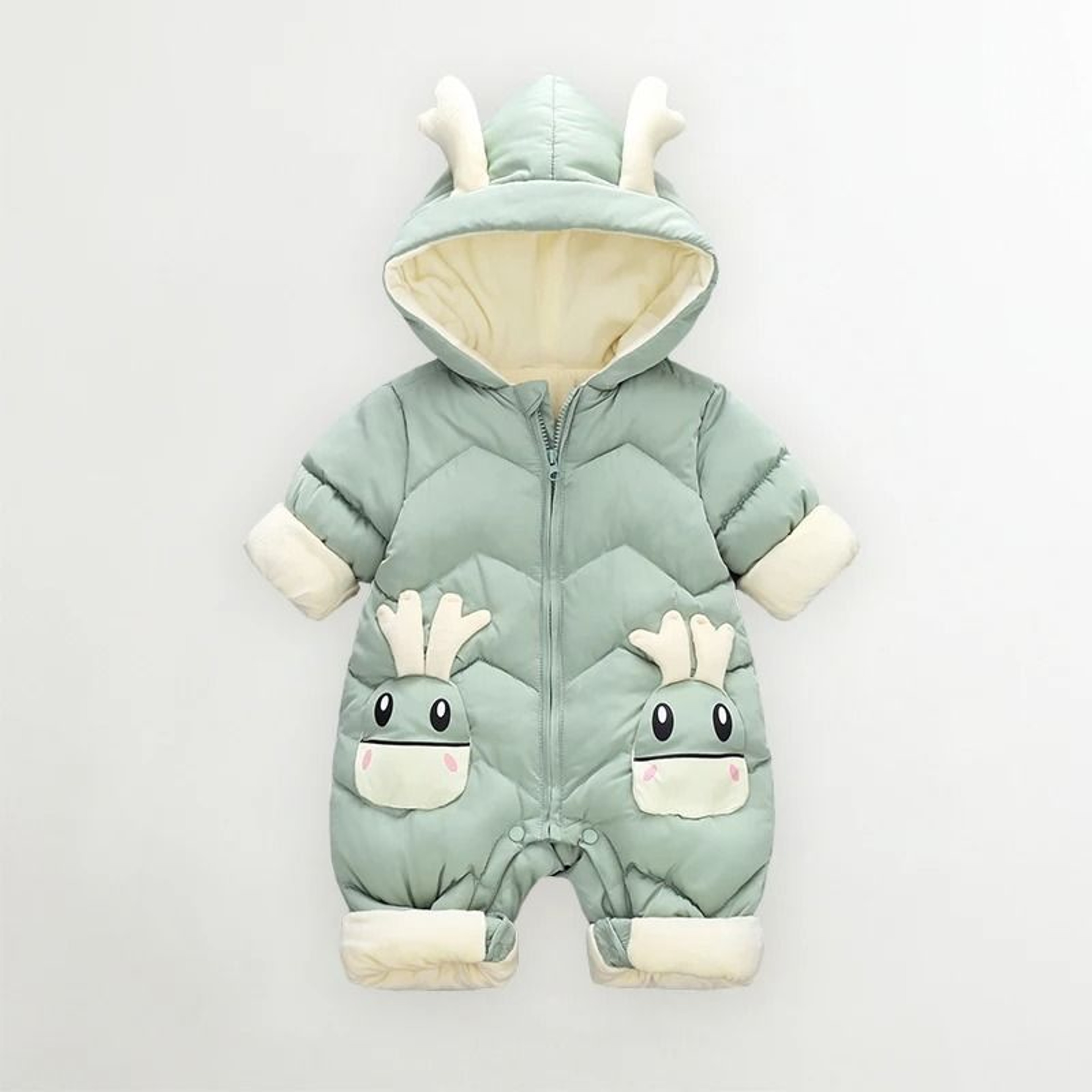 Newborn Baby Snowsuit Thick Velvet Winter Jumpsuit Toddler Romper Coat For Boys And Girls 6
