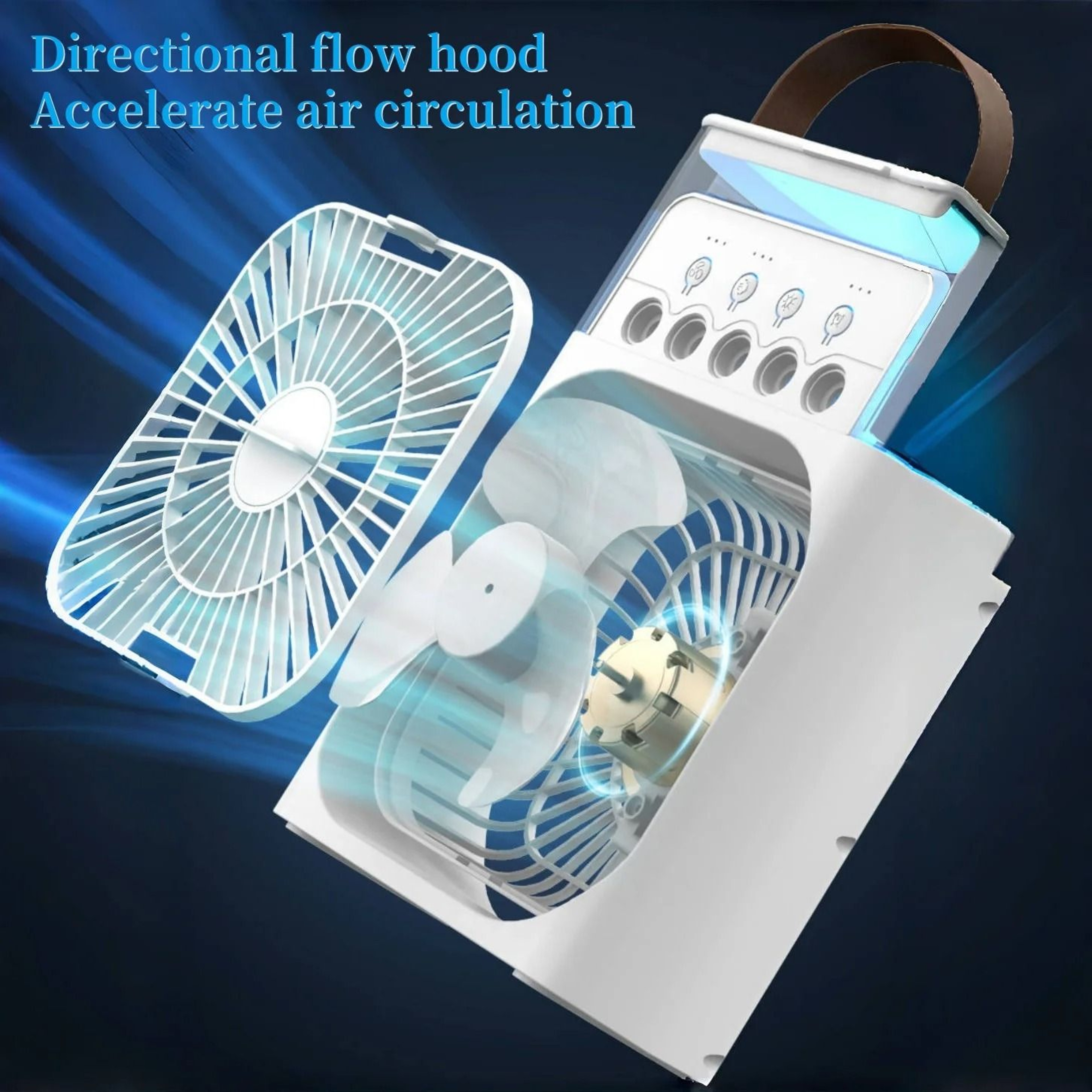 Spray Fan Portable Three In One Air Cooler Humidifier And Night Light 2