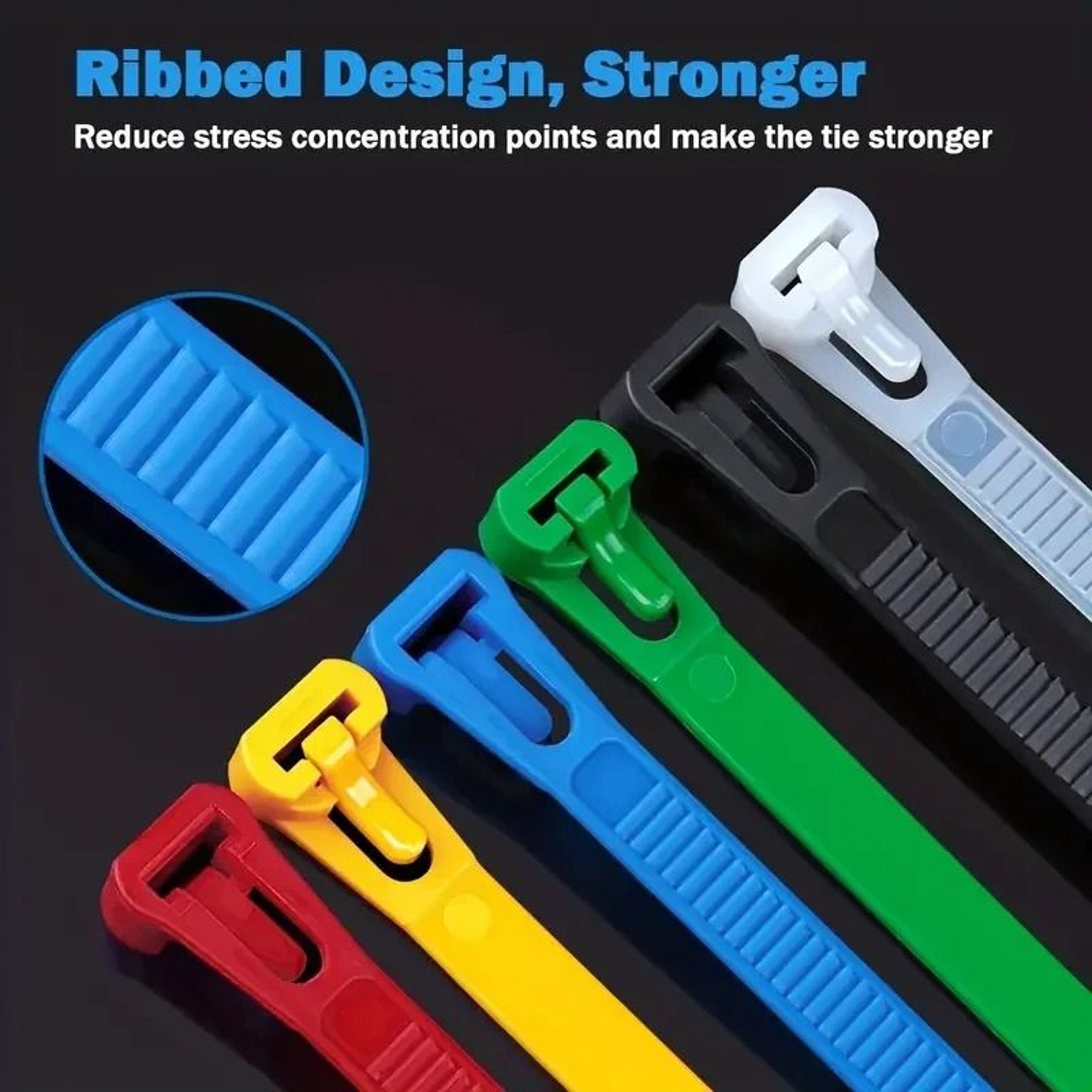 Reusable Nylon Cable Ties Mixed Color Set For Home And Office Organization 2